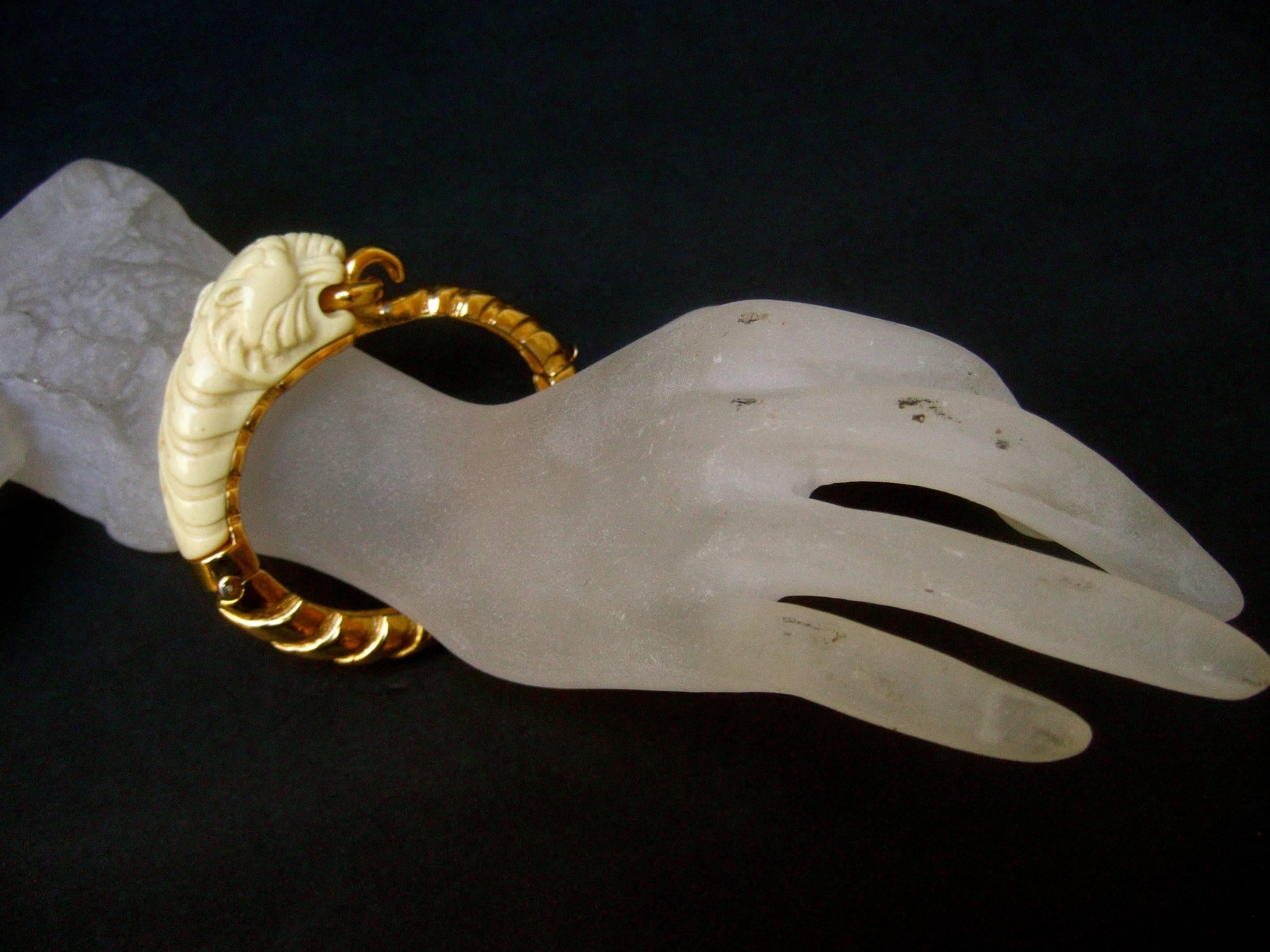 Ken Lane Sleek Tiger Bangle Bracelet c 1970 4