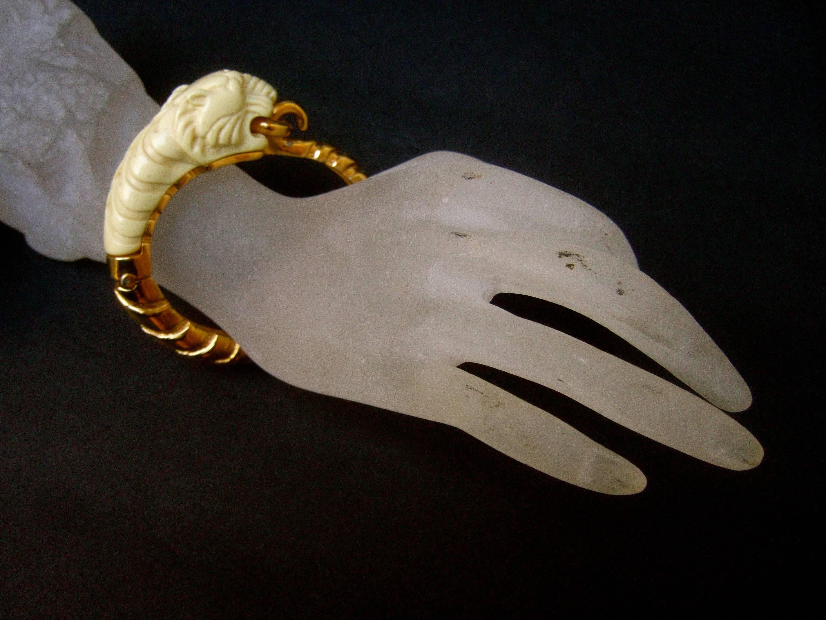 Ken Lane Sleek Tiger Bangle Bracelet c 1970 3