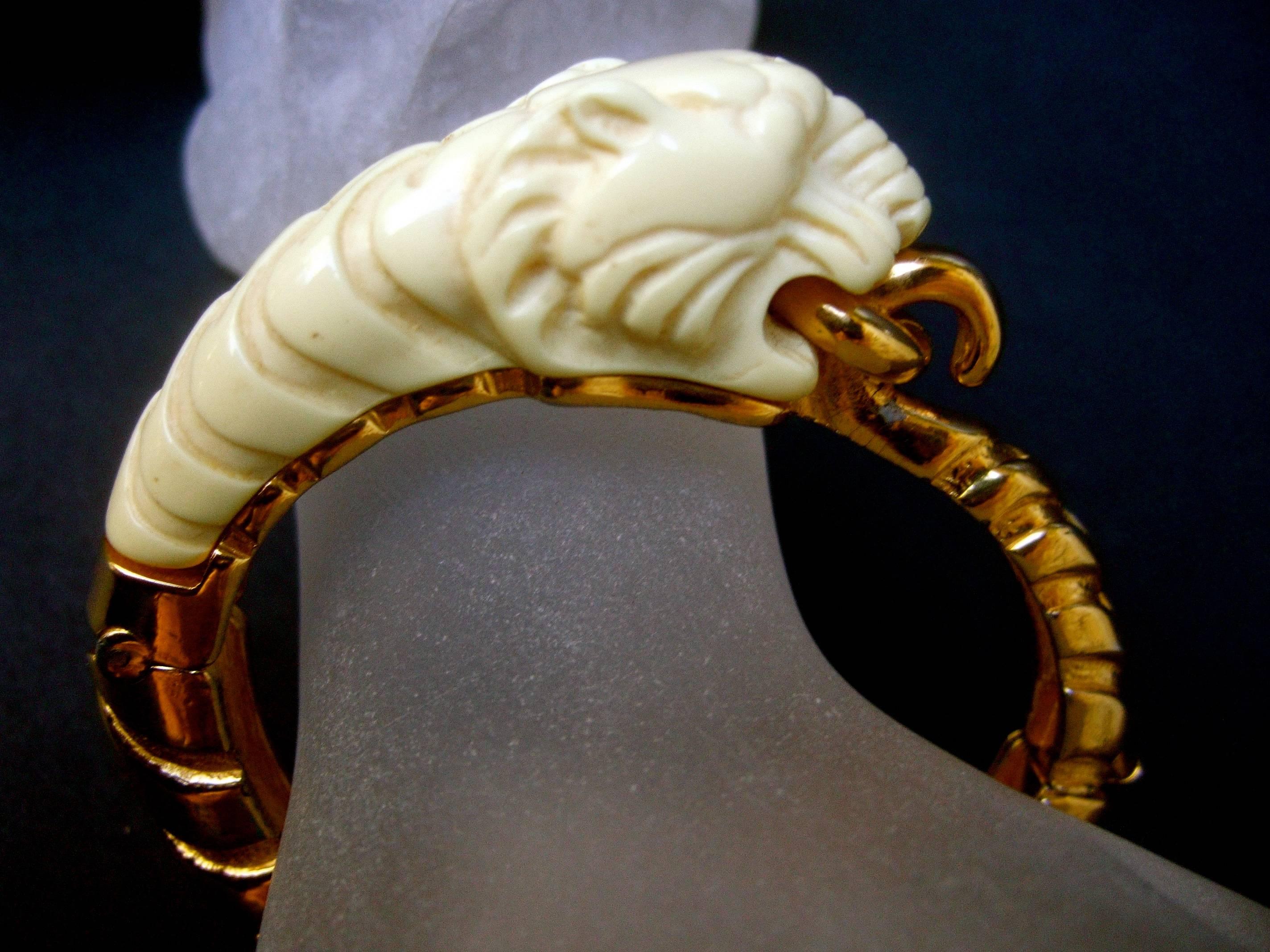 Ken Lane Sleek Tiger Bangle Bracelet c 1970 2