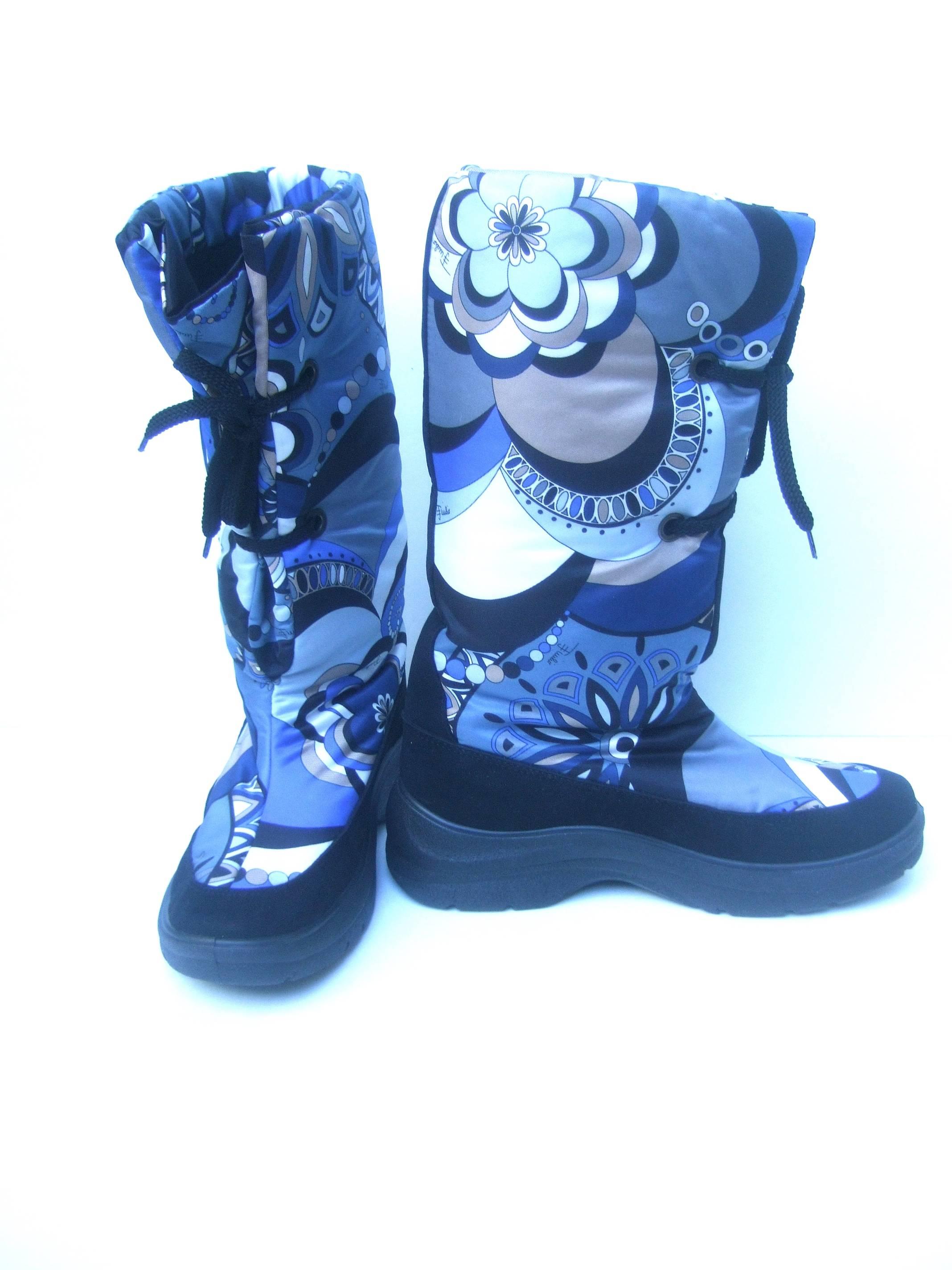 Emilio Pucci Bold Nylon Print Ski Boots Size 40  1