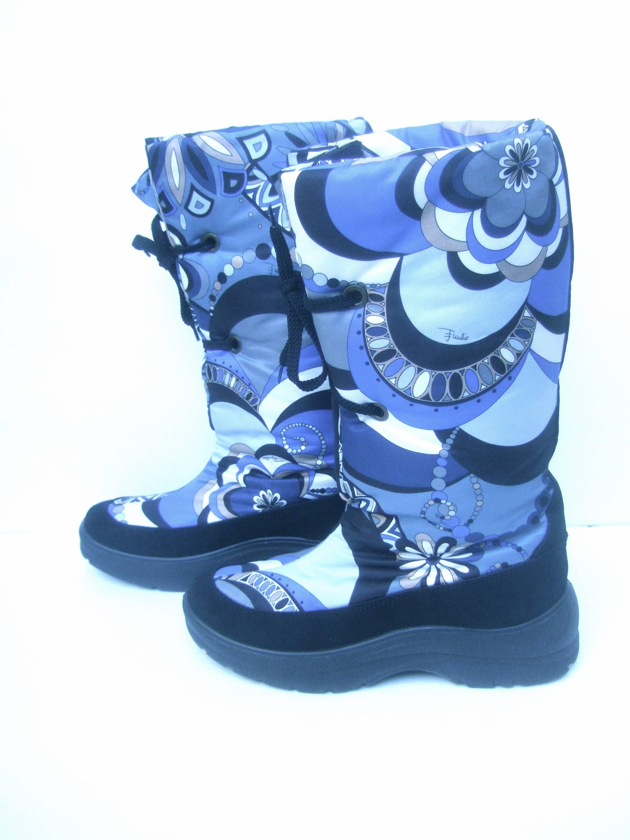 Emilio Pucci Bold Nylon Print Ski Boots Size 40  4