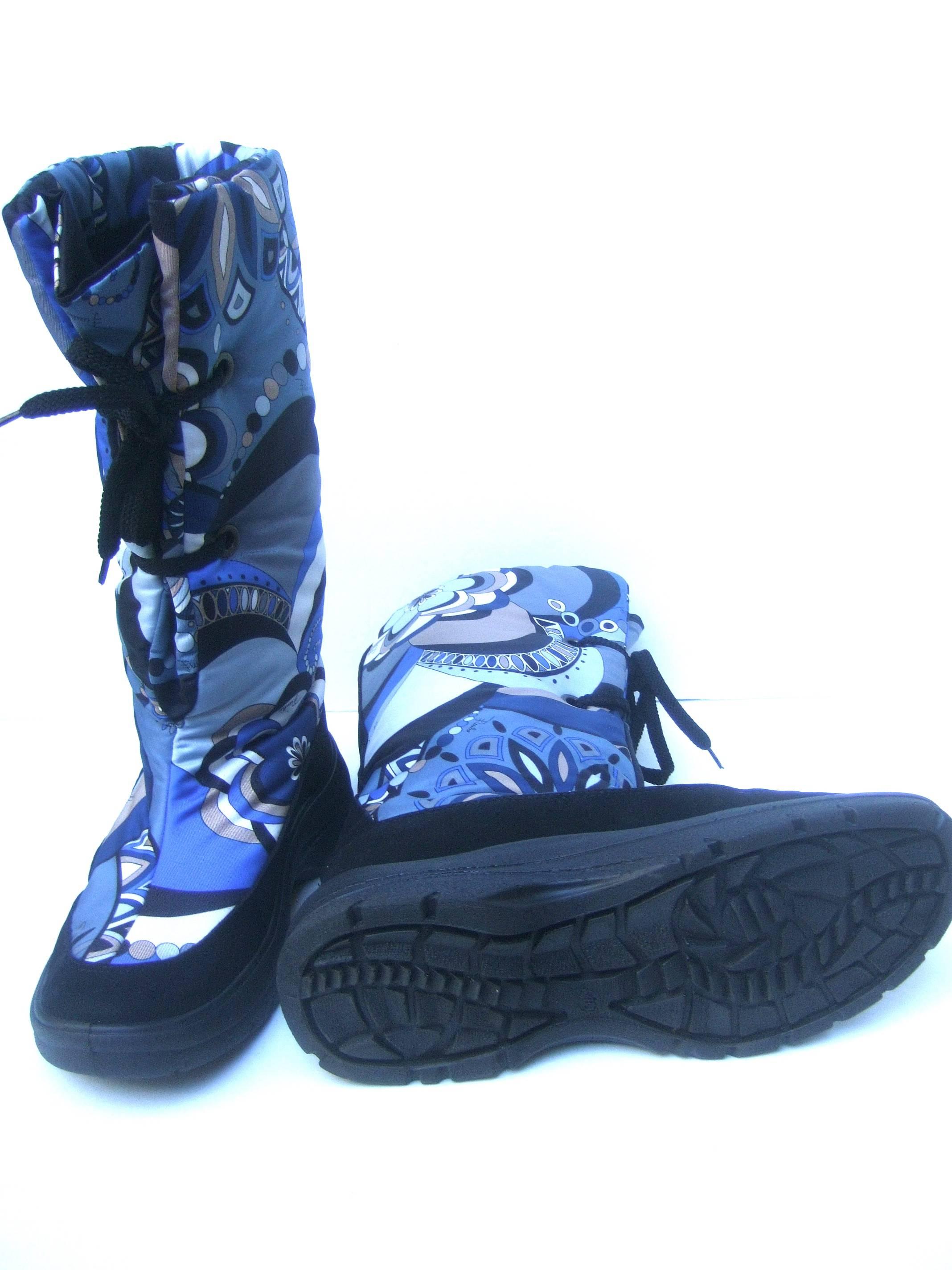 Emilio Pucci Bold Nylon Print Ski Boots Size 40  5