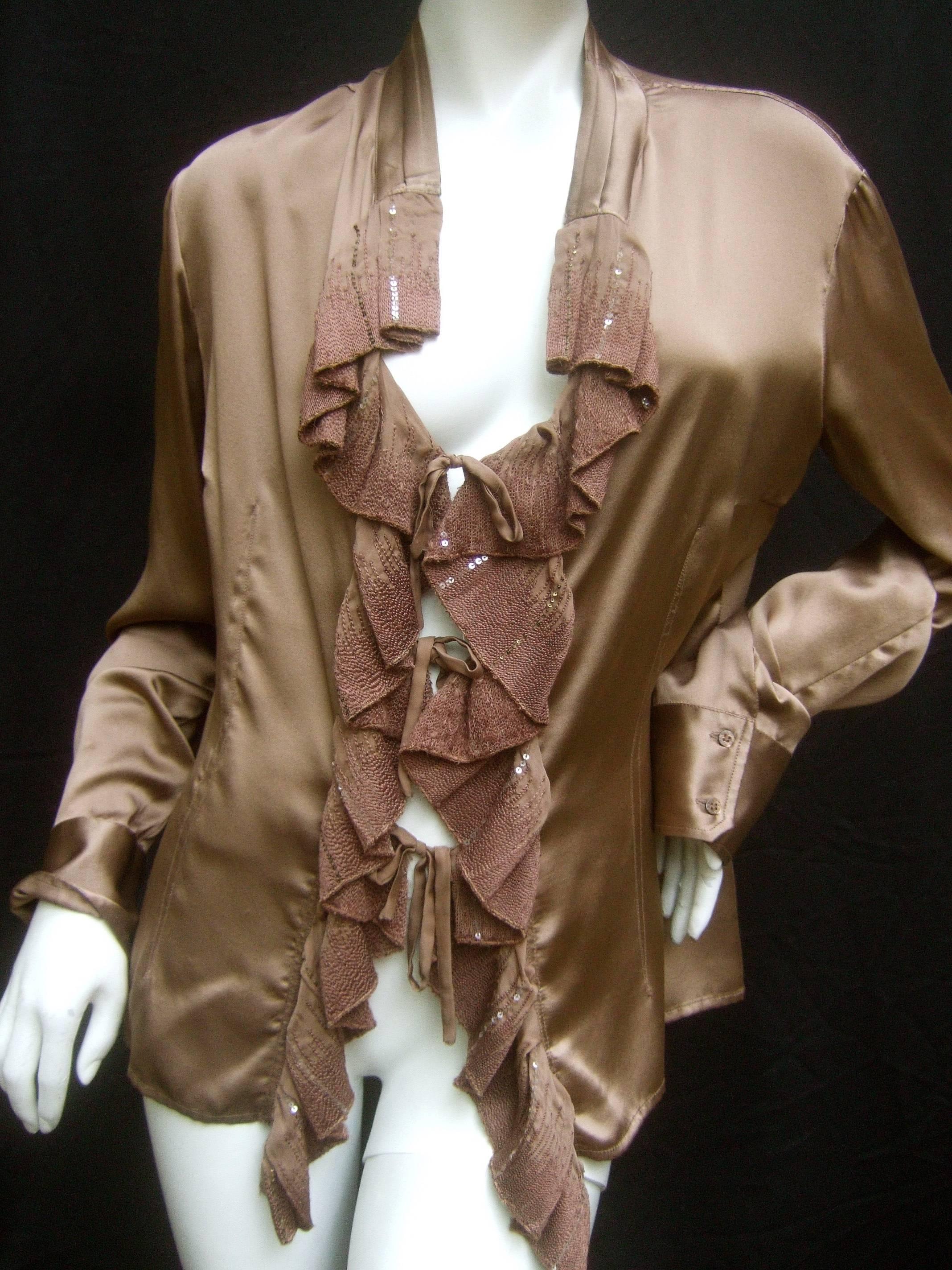 bronze silk blouse