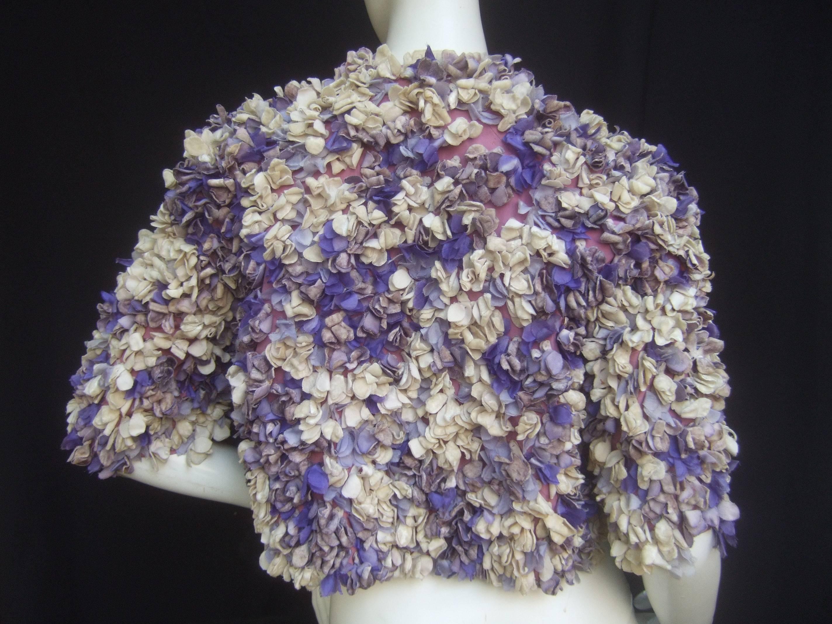 Women's Jean Desses Paris Couture Museum Worthy Flower Pedal Bolero c 1950 