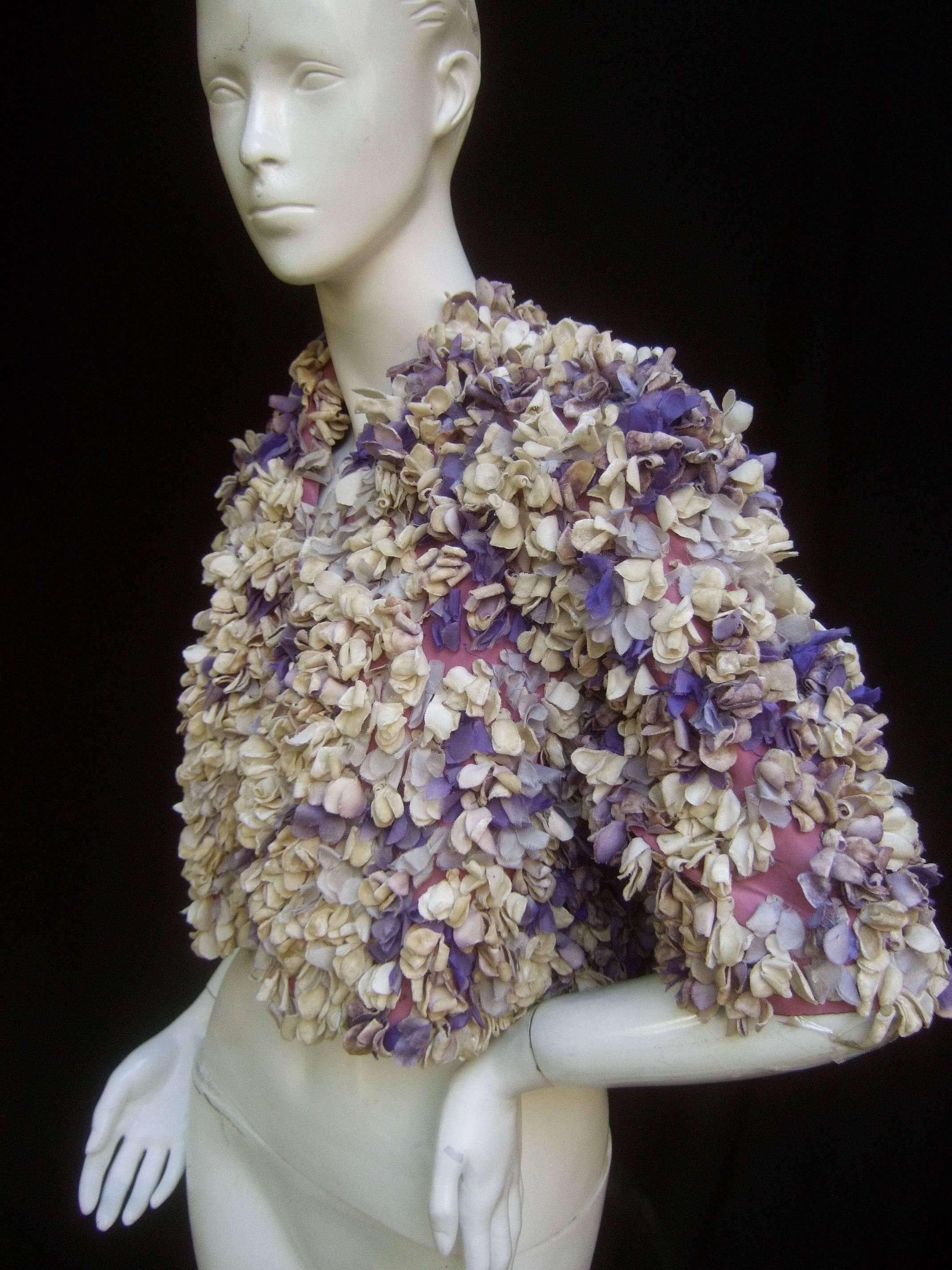 Jean Desses Paris Couture Museum Worthy Flower Pedal Bolero c 1950  4