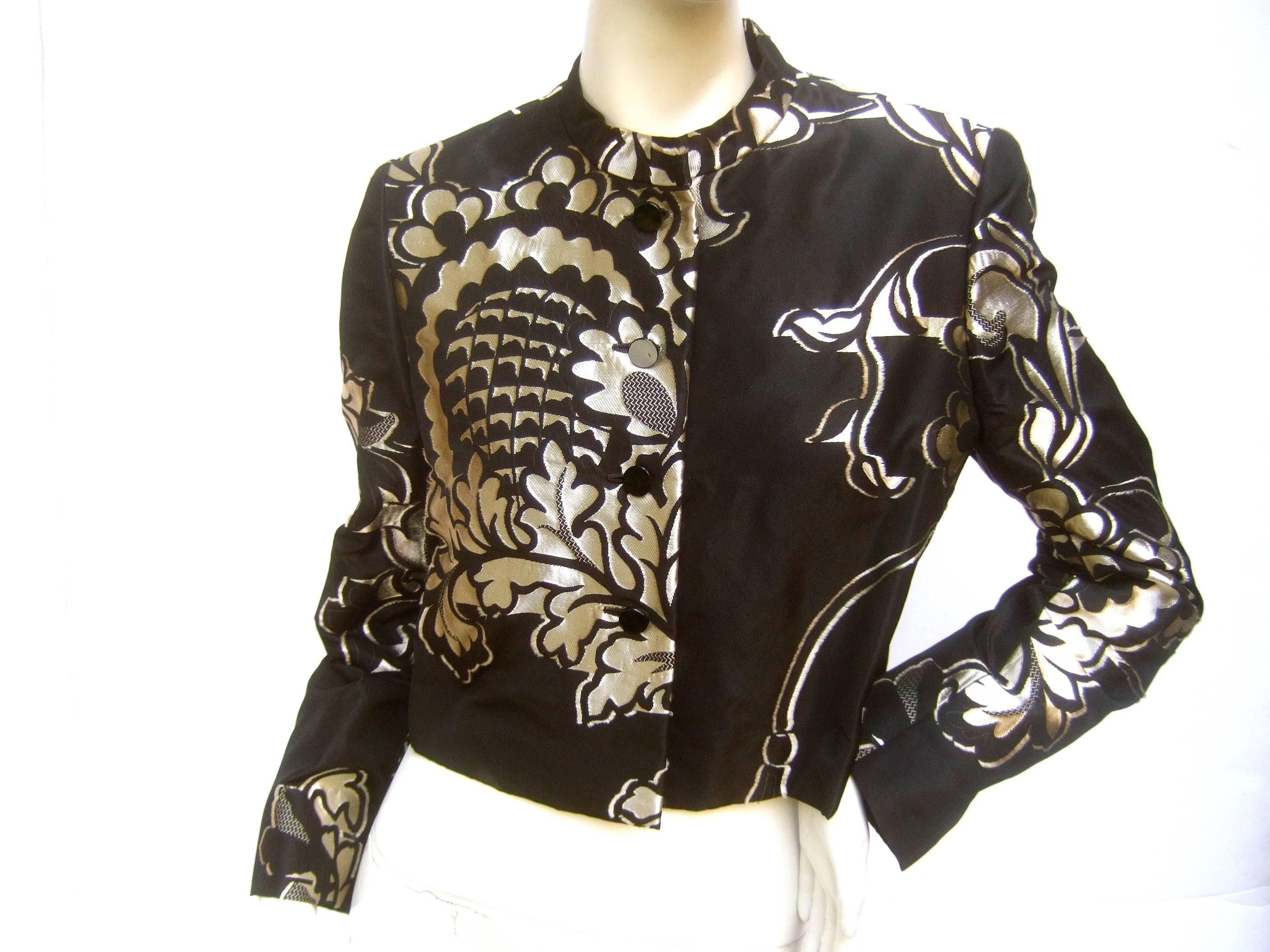 Bill Blass for Neiman Marcus Black & Gold Brocade Bolero  In Excellent Condition In University City, MO