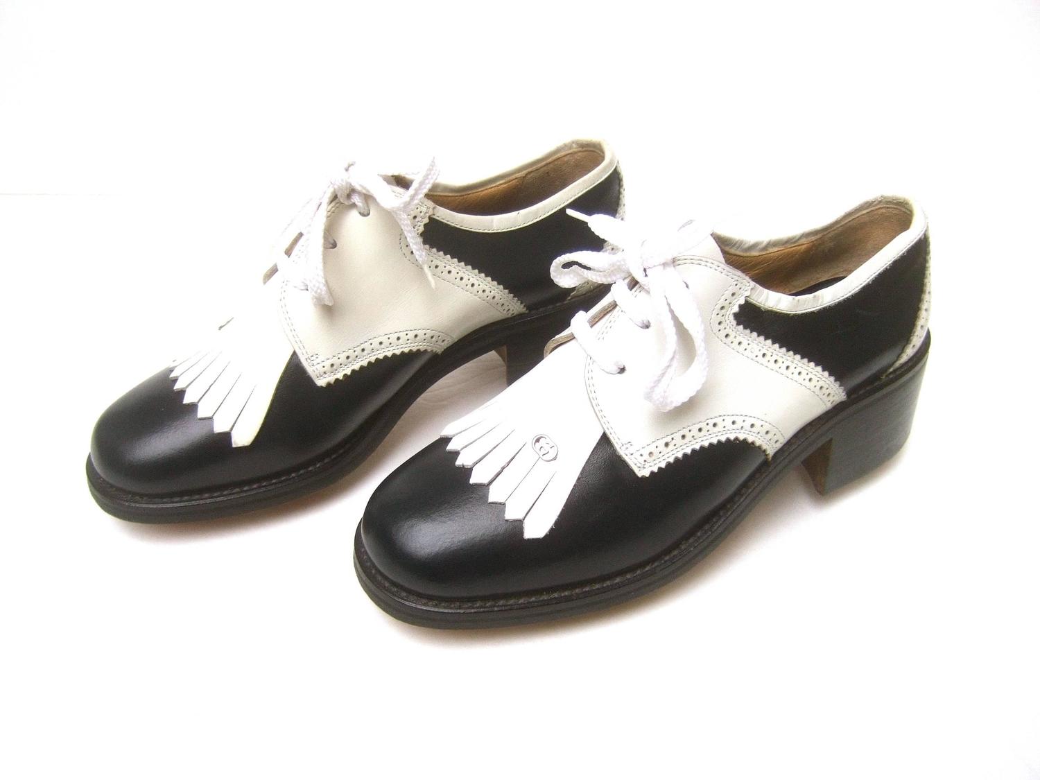 Gucci Womens Rare Leather Brogue Golf Shoes c 1980s For Sale at 1stdibs