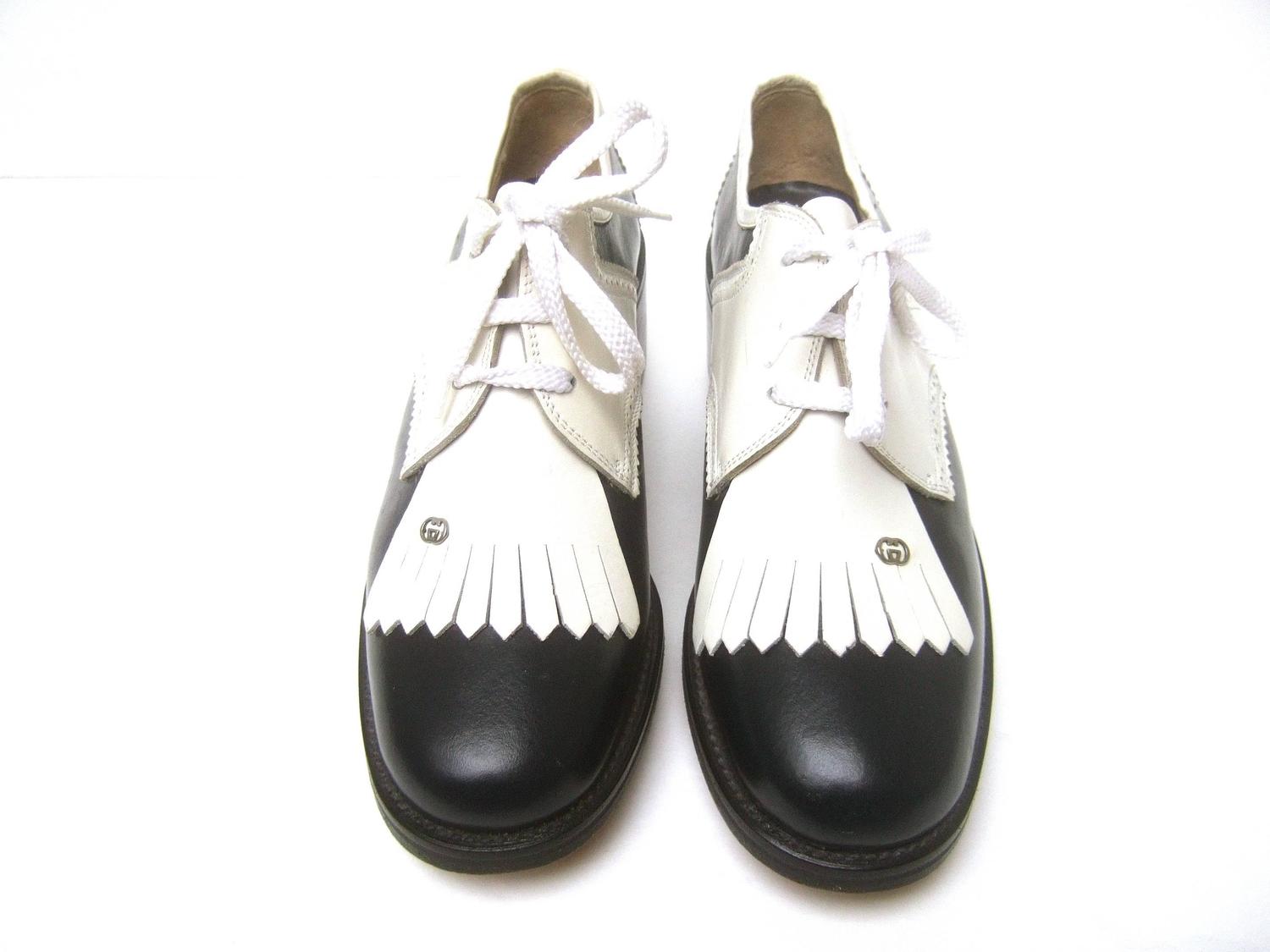 Gucci Womens Rare Leather Brogue Golf Shoes c 1980s For Sale at 1stdibs