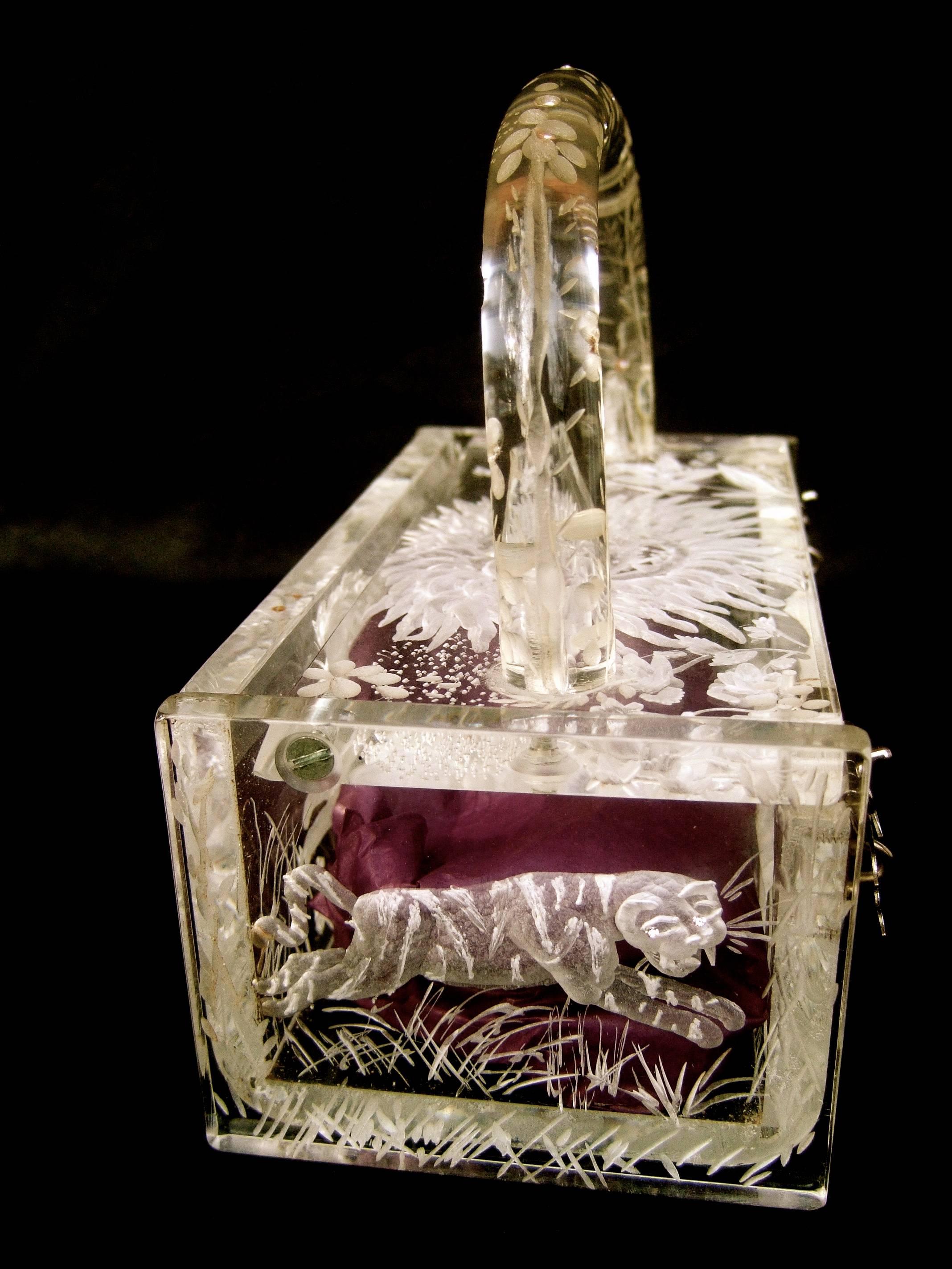 Museum Worthy Artisan Lucite Box Purse Designed by Joyce Francis  1