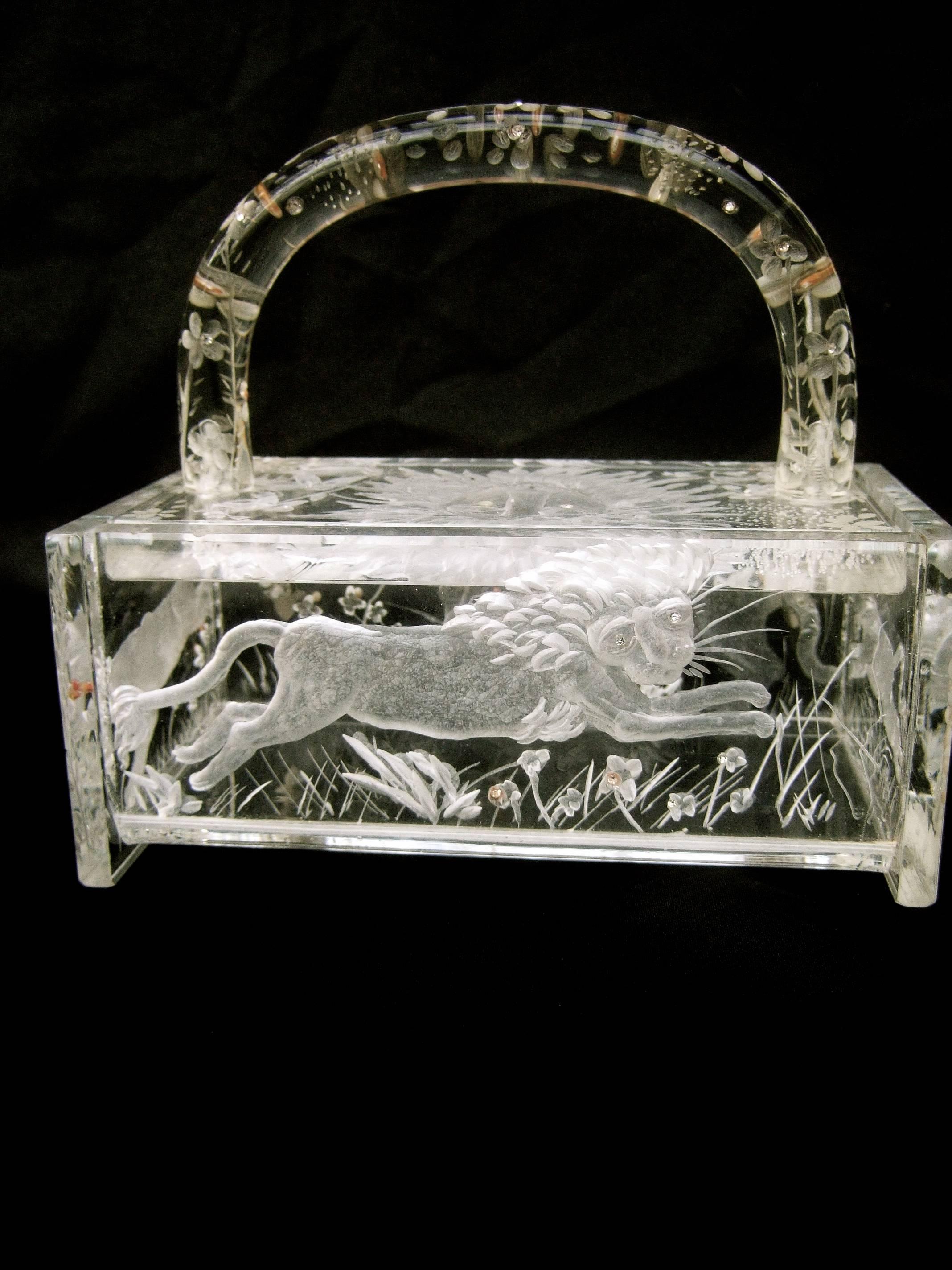 Women's Museum Worthy Artisan Lucite Box Purse Designed by Joyce Francis