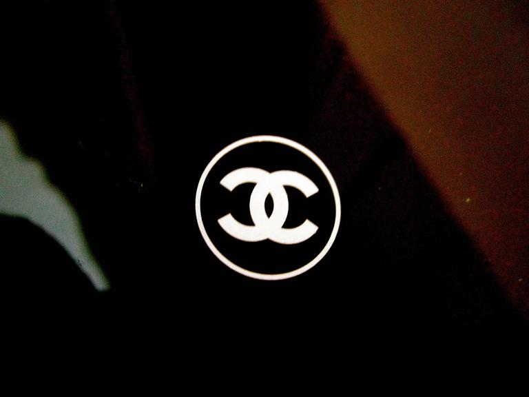 Chanel Black Lucite Hand Mirror and Chrome Compact Mirror at 1stDibs