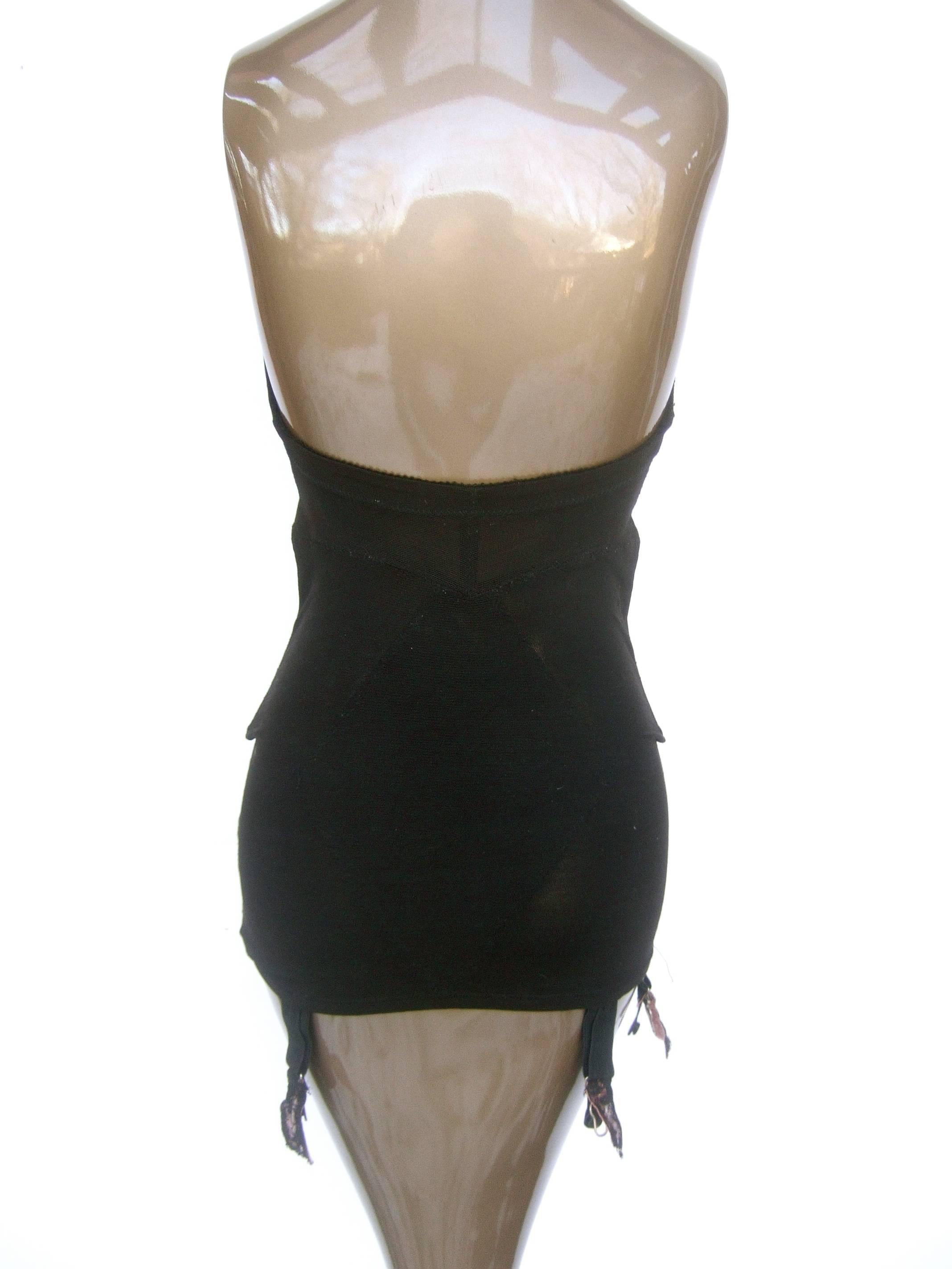 Saks Fifth Avenue Sexy Black Lace Merry Widow Girdle c 1950s 3