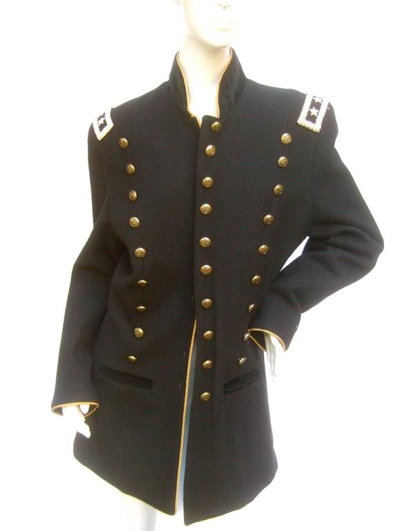 Black Wool Women's Military Style Jacket at 1stDibs womens black