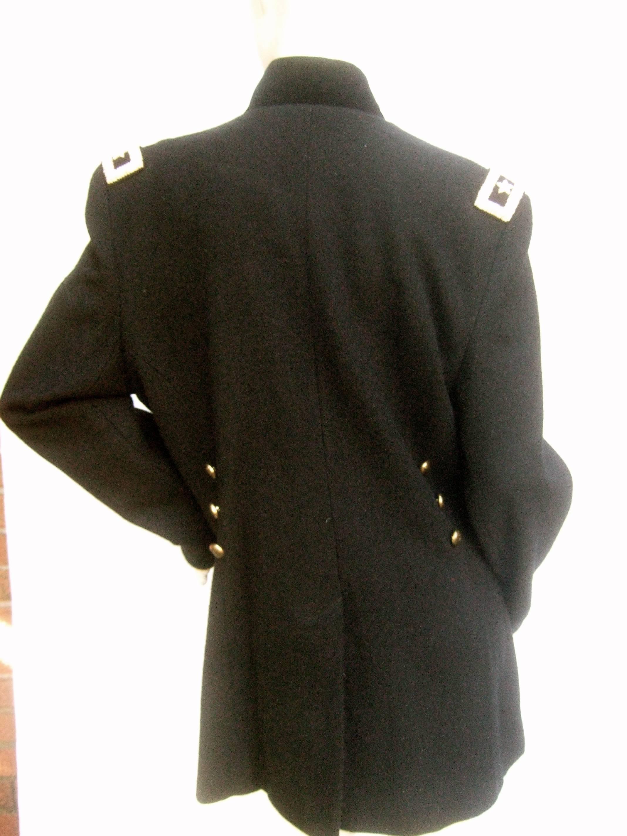 Black Wool Women's Military Style Jacket  3