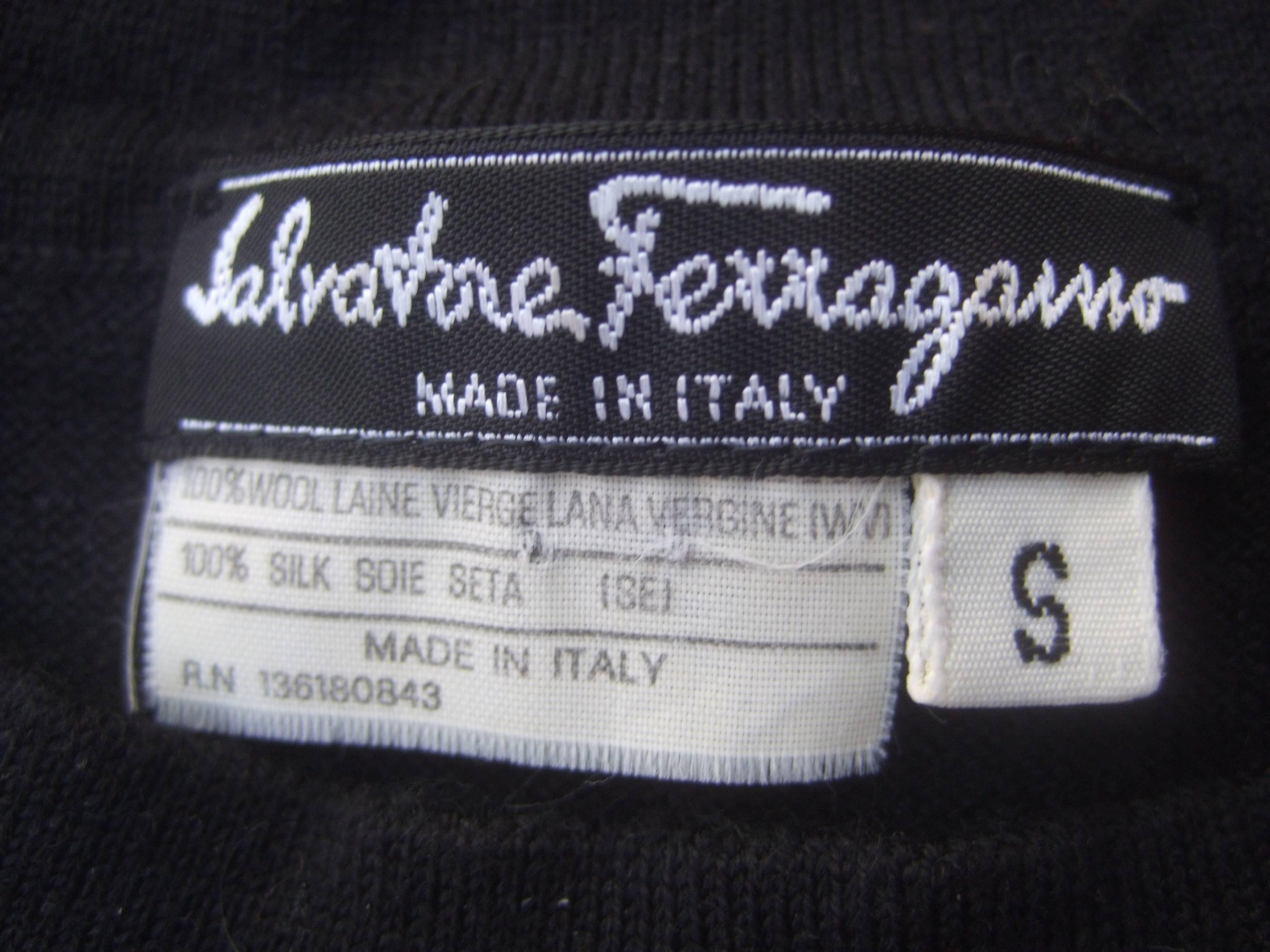 Salvatore Ferragamo Italy Jungle Print Silk & Wool Shell c 1990s 5