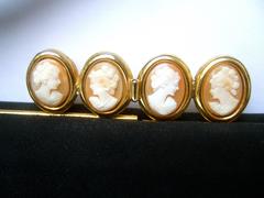 Italian Midnight Blue Suede Cameo Clasp Handbag ca 1960 "AS IS"