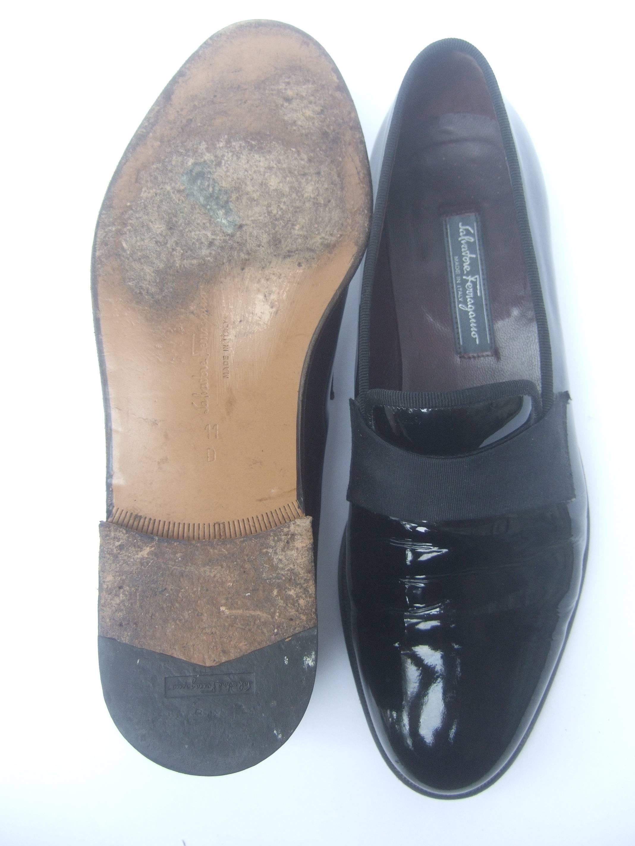Salvatore Ferragamo Men's Black Patent Leather Dress Shoes 3