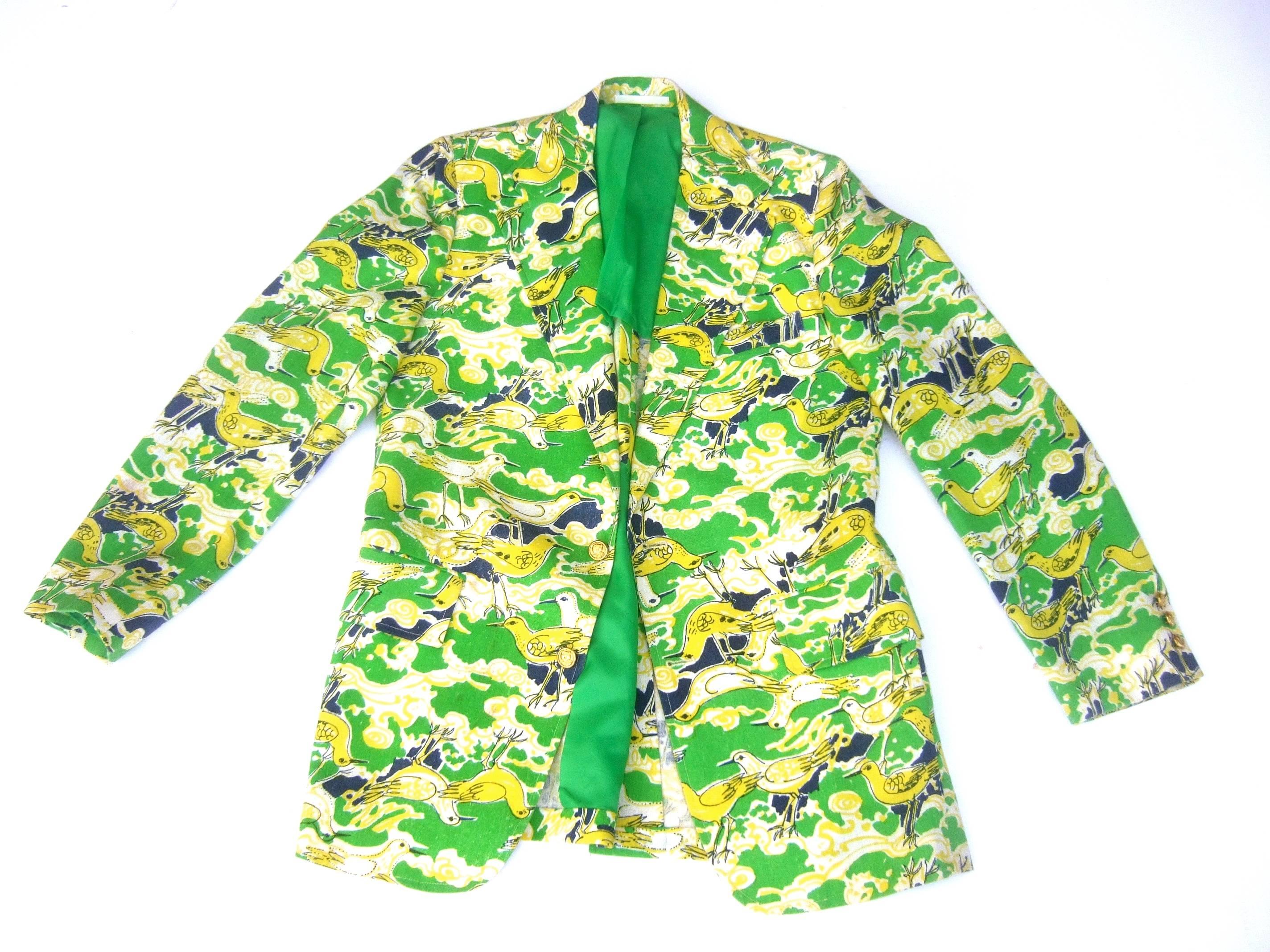 Lilly Pulitzer Men's Whimsical Seagull Print Jacket ca 1970 2