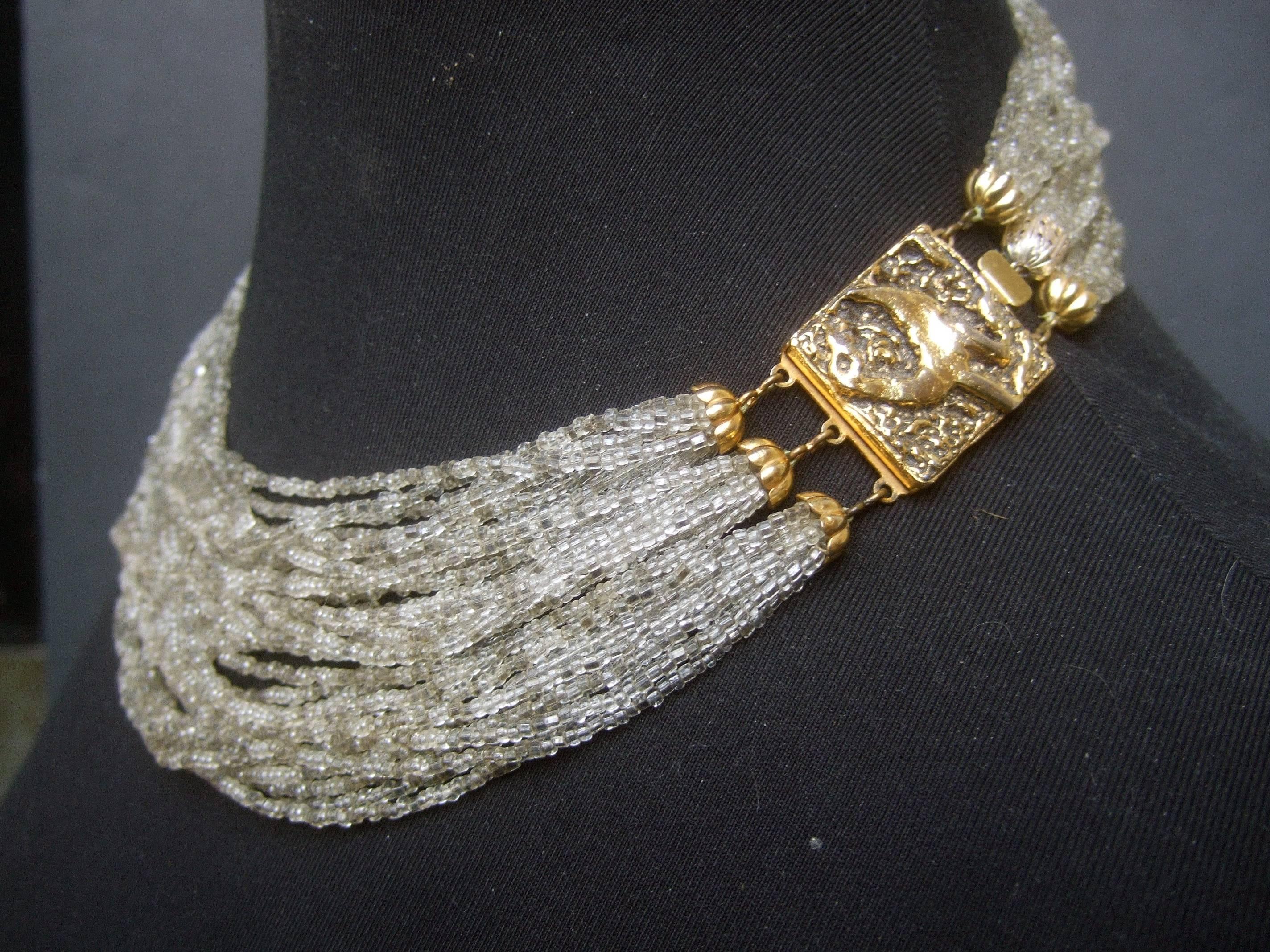 Women's Italian Midcentury Glass Beaded Necklace ca 1960