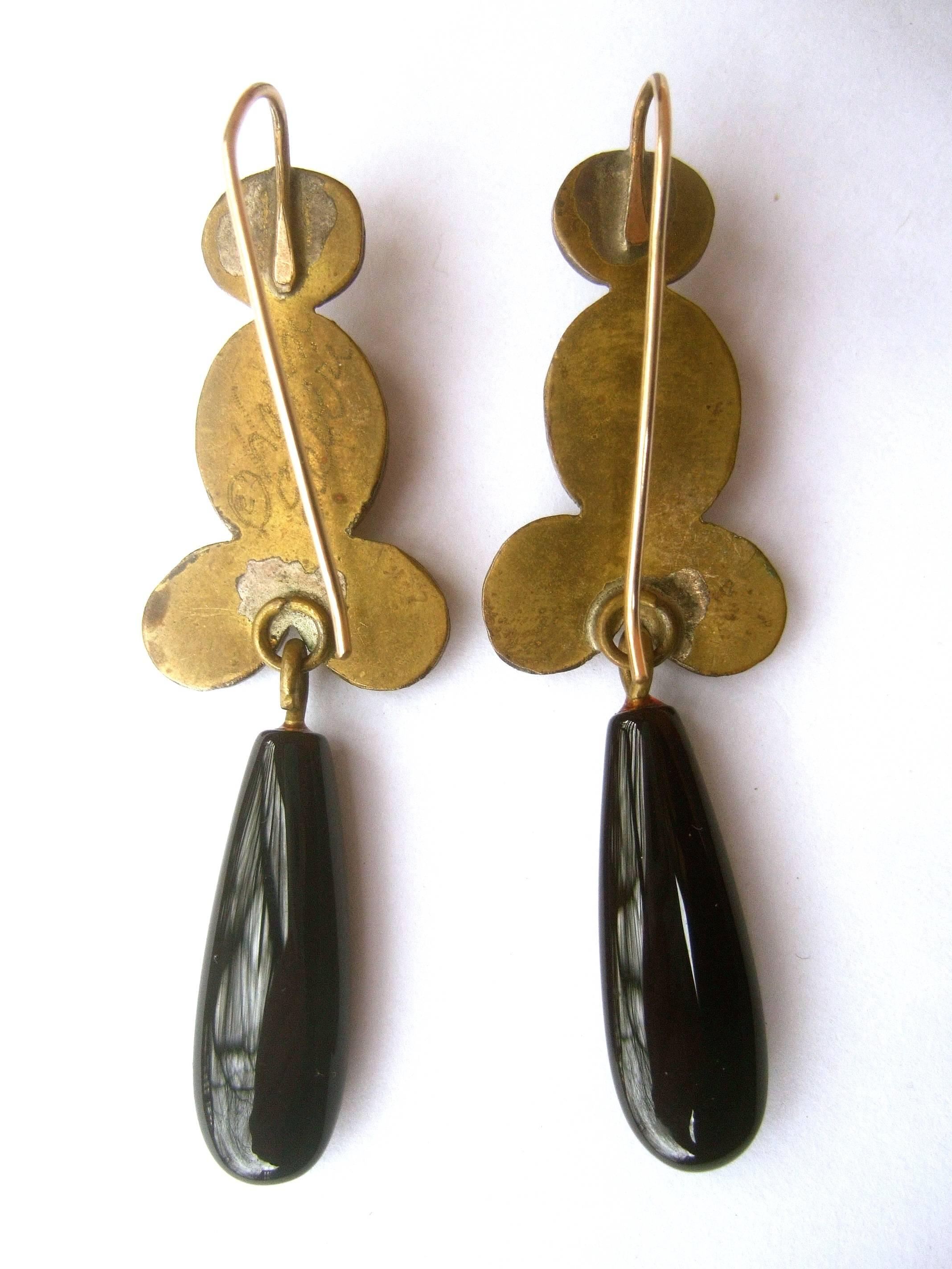 Opulent Artisan Semi Precious Dangle Earrings by Karen Seberi  For Sale 3
