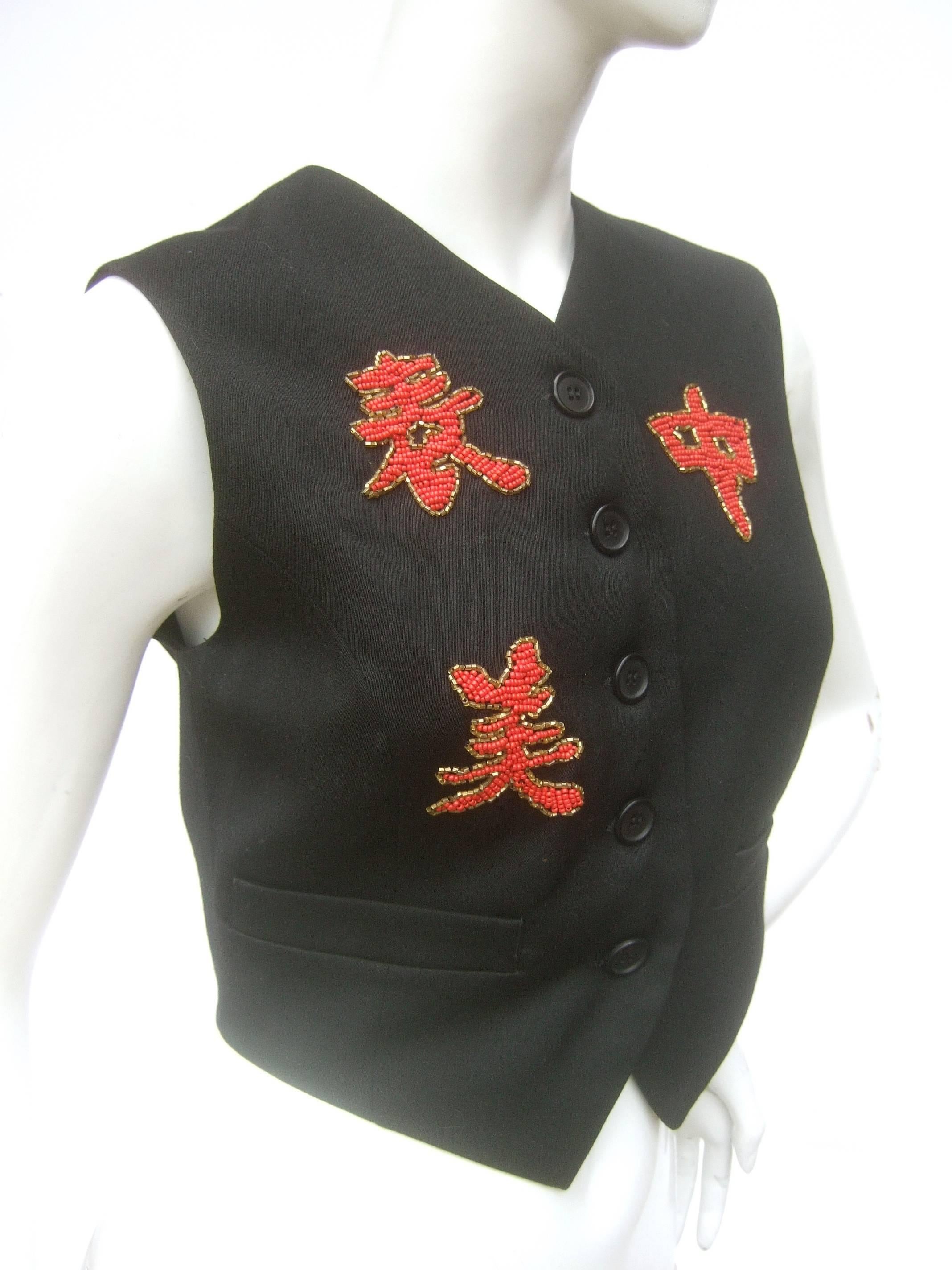 Dolce and Gabbana Exotic Glass Beaded Dragon Vest Size 42  1