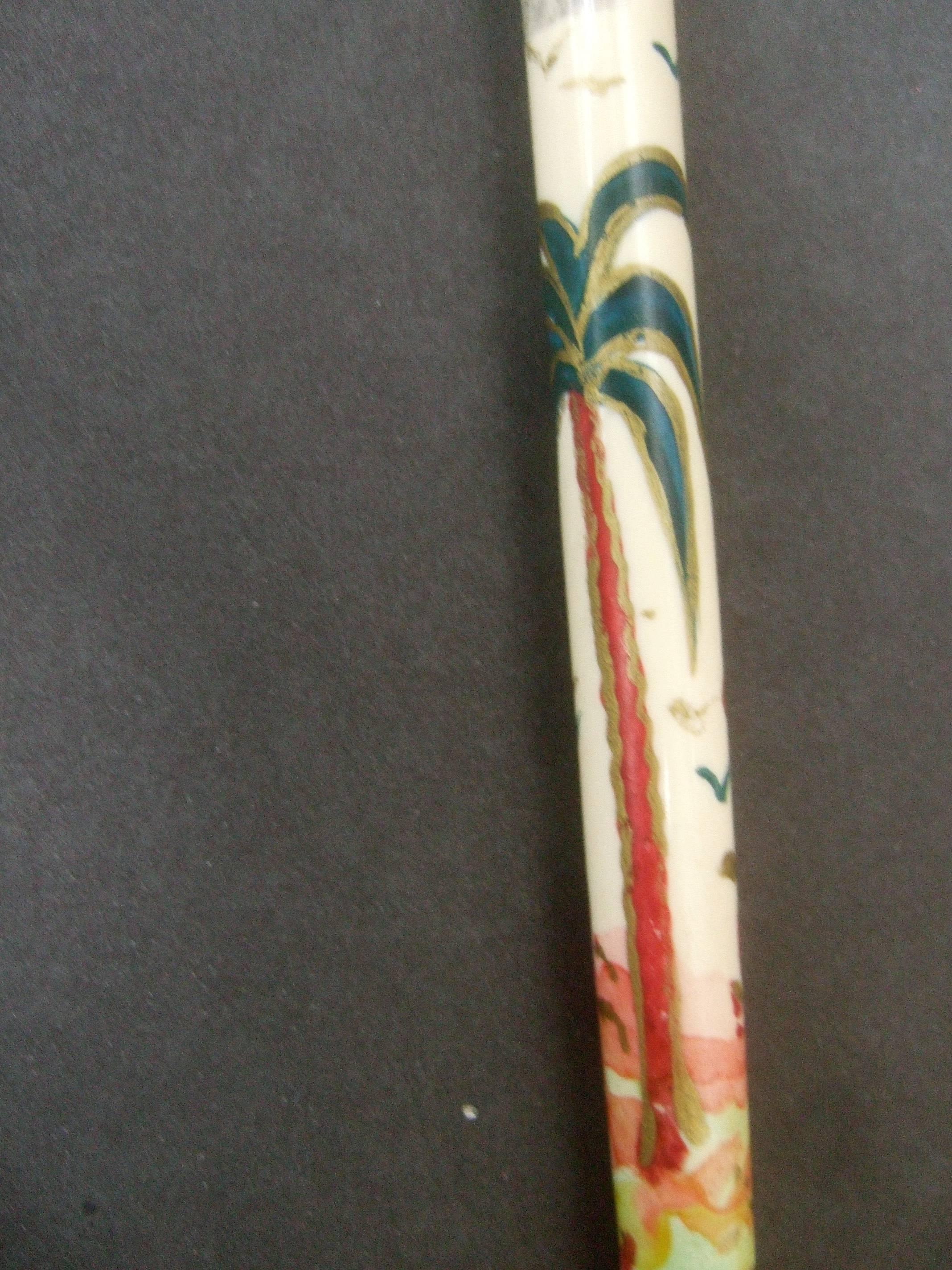 Opulent Hand Painted Lucite Cigarette Holder ca 1950 1