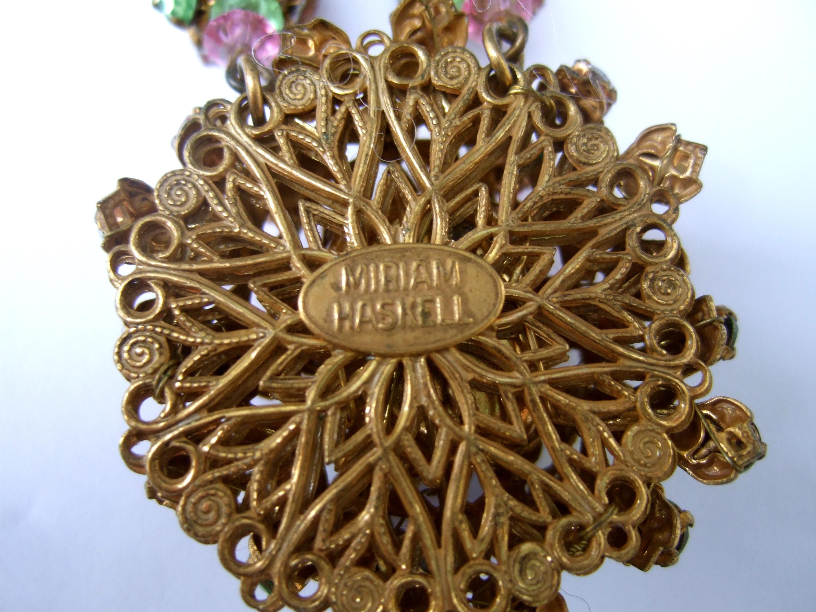 Miriam Haskell Pastellfarbene Glas-Kristall-Halskette & baumelnde Ohrclips  c 1960 im Angebot 8