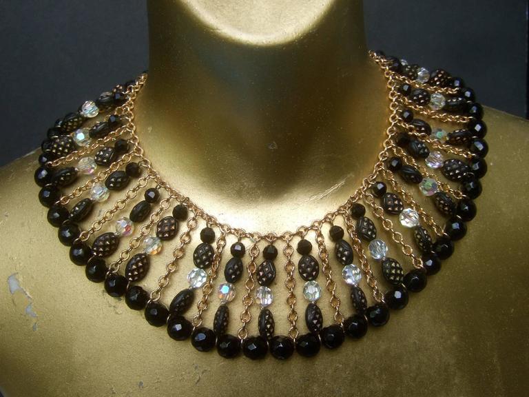 Trifari Exquisite Crystal Beaded Parure Necklace Set ca 1960s For Sale