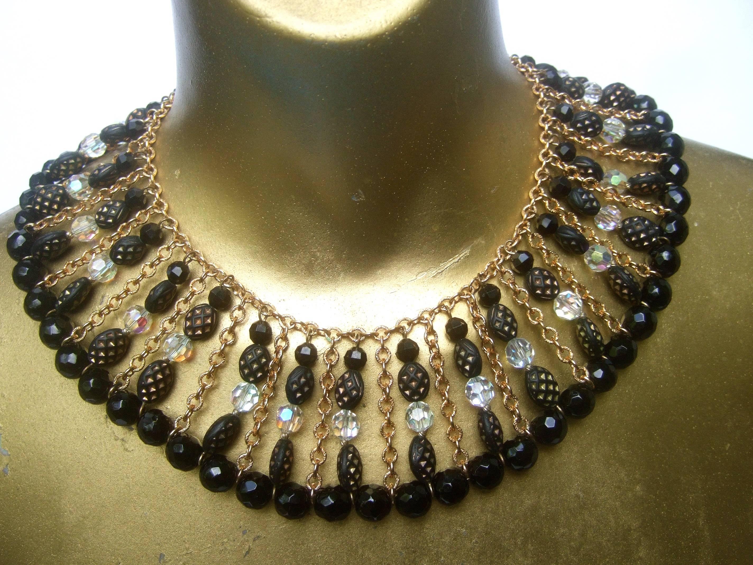 Women's Trifari Exquisite Crystal Beaded Parure Necklace Set ca 1960s 