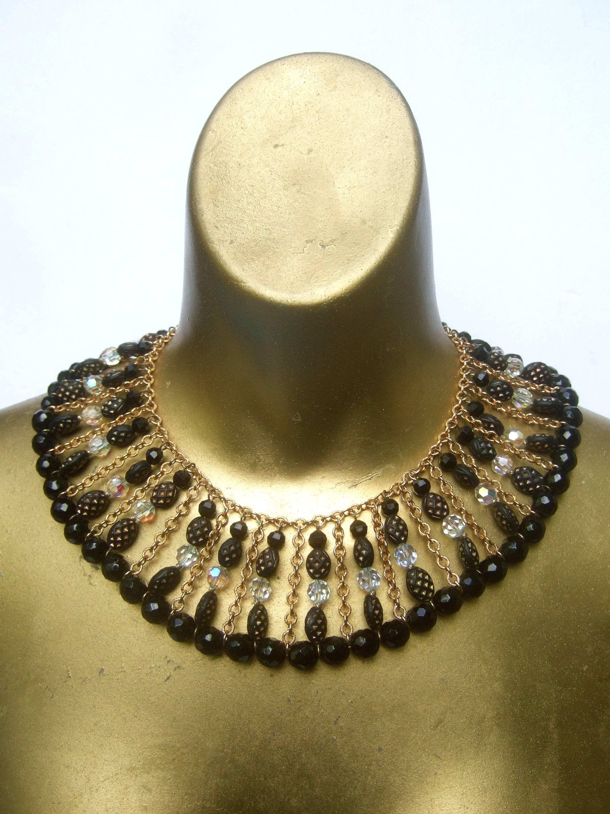 Trifari Exquisite Crystal Beaded Parure Necklace Set ca 1960s  1
