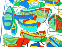 Hermes Paris Luxurious Nautical Theme Silk Scarf ca 1990s