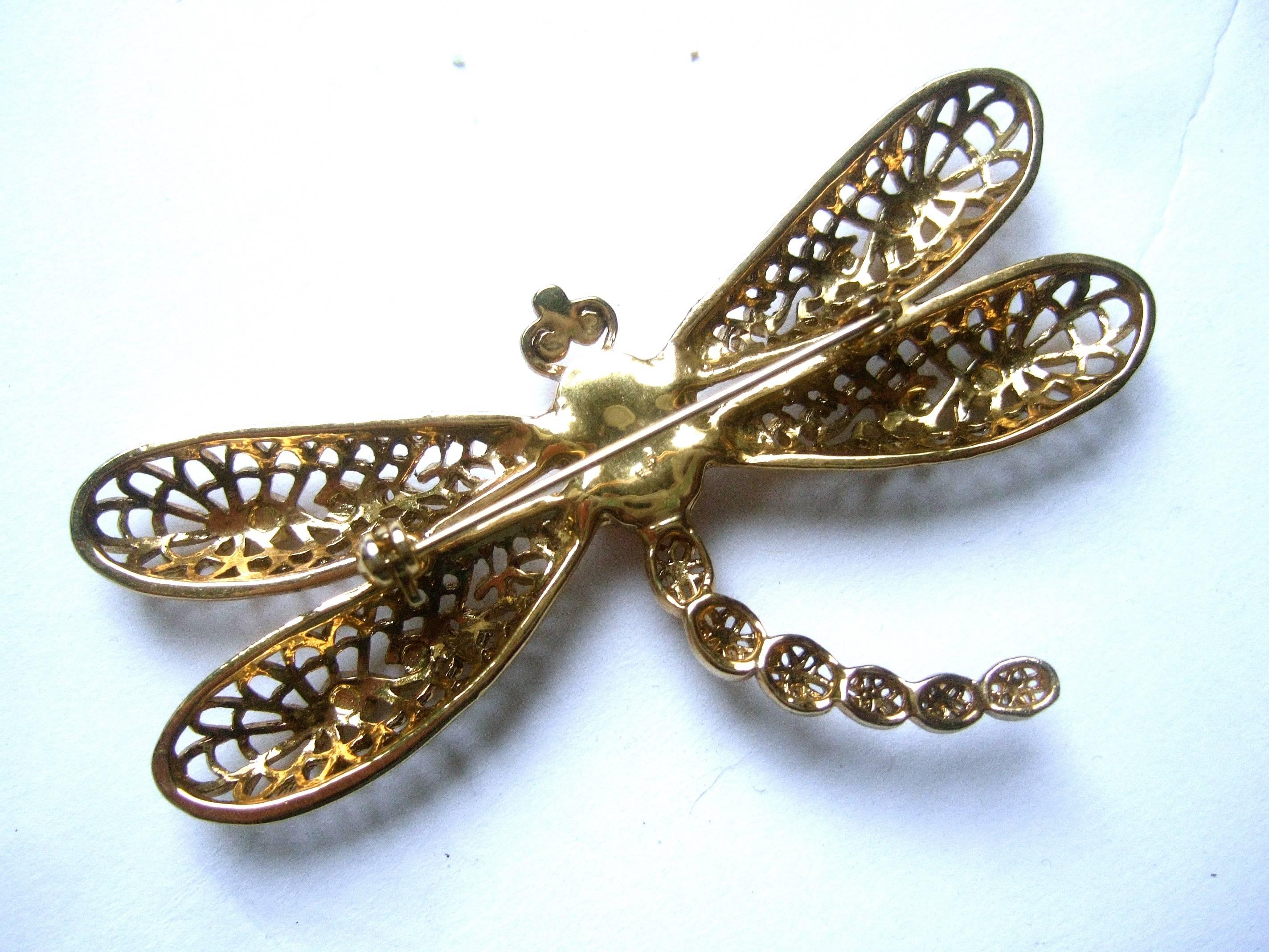 Women's Exquisite Massive Crystal Dragonfly Brooch 