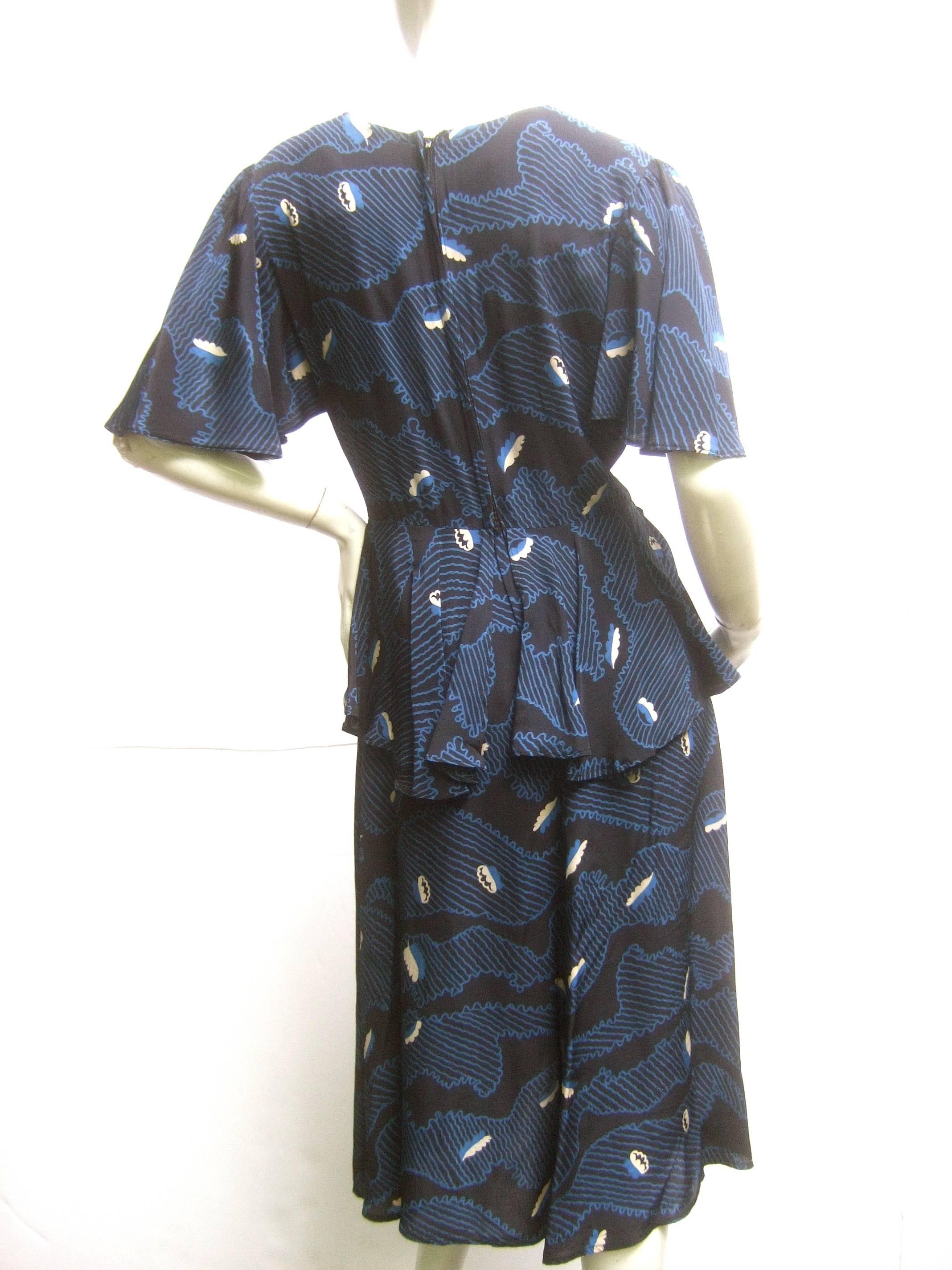 Ossie Clark Moss Crepe Dress with Celia Birtwell Fabric. Early 1970's. 3