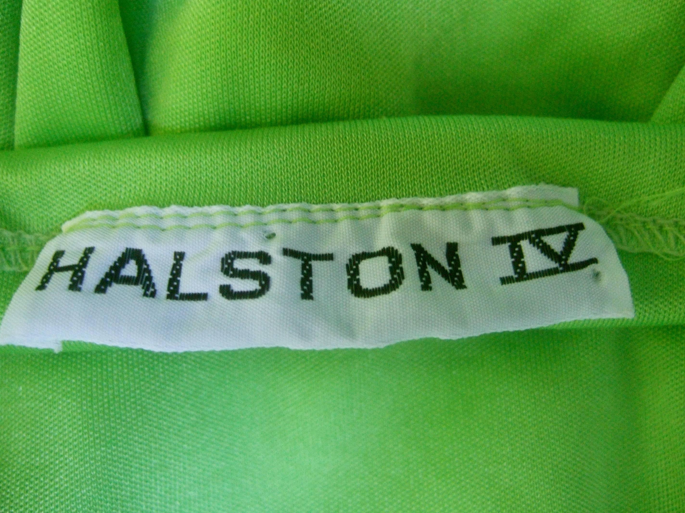 Slinky Halston IV Lime Green Qiana Caftan. 1970's.  So Disco! 3