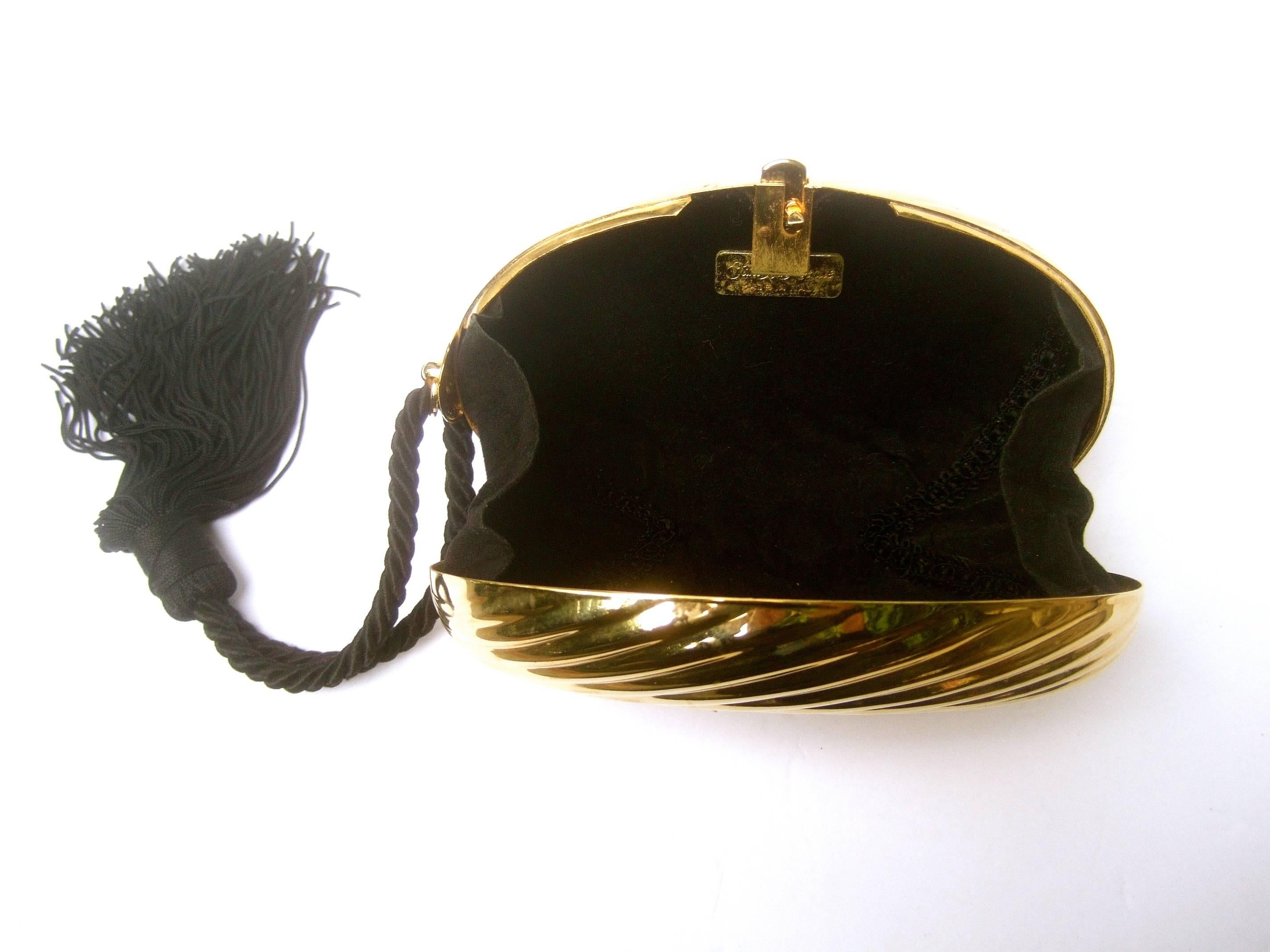 Saks Fifth Avenue Opulent Italian Gilt Metal Evening Bag ca 1970s 3