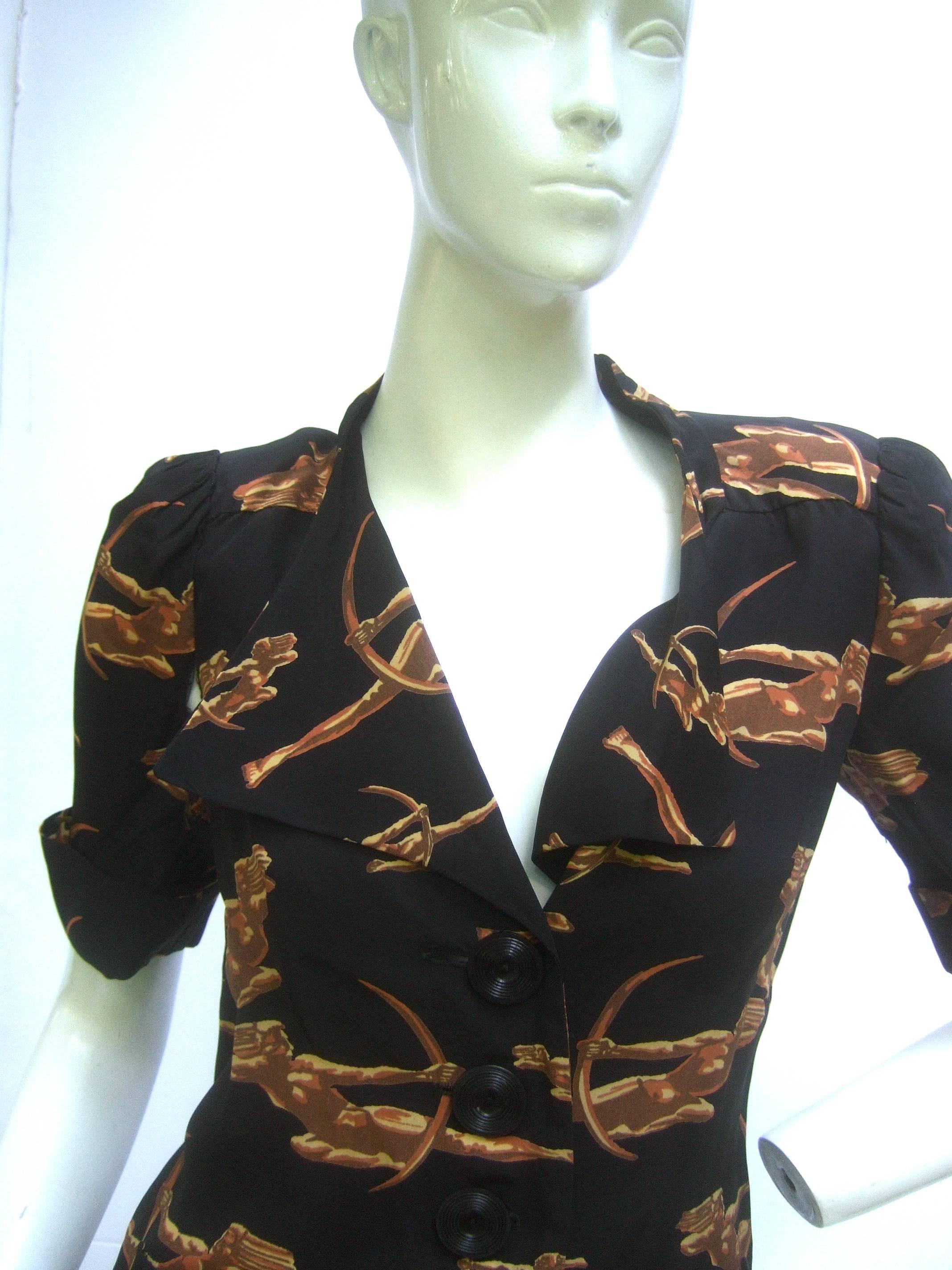 Biba Blouse Printed With Classical Archers. Late 1960's. 2