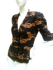 Biba Blouse Printed With Classical Archers. Late 1960's.