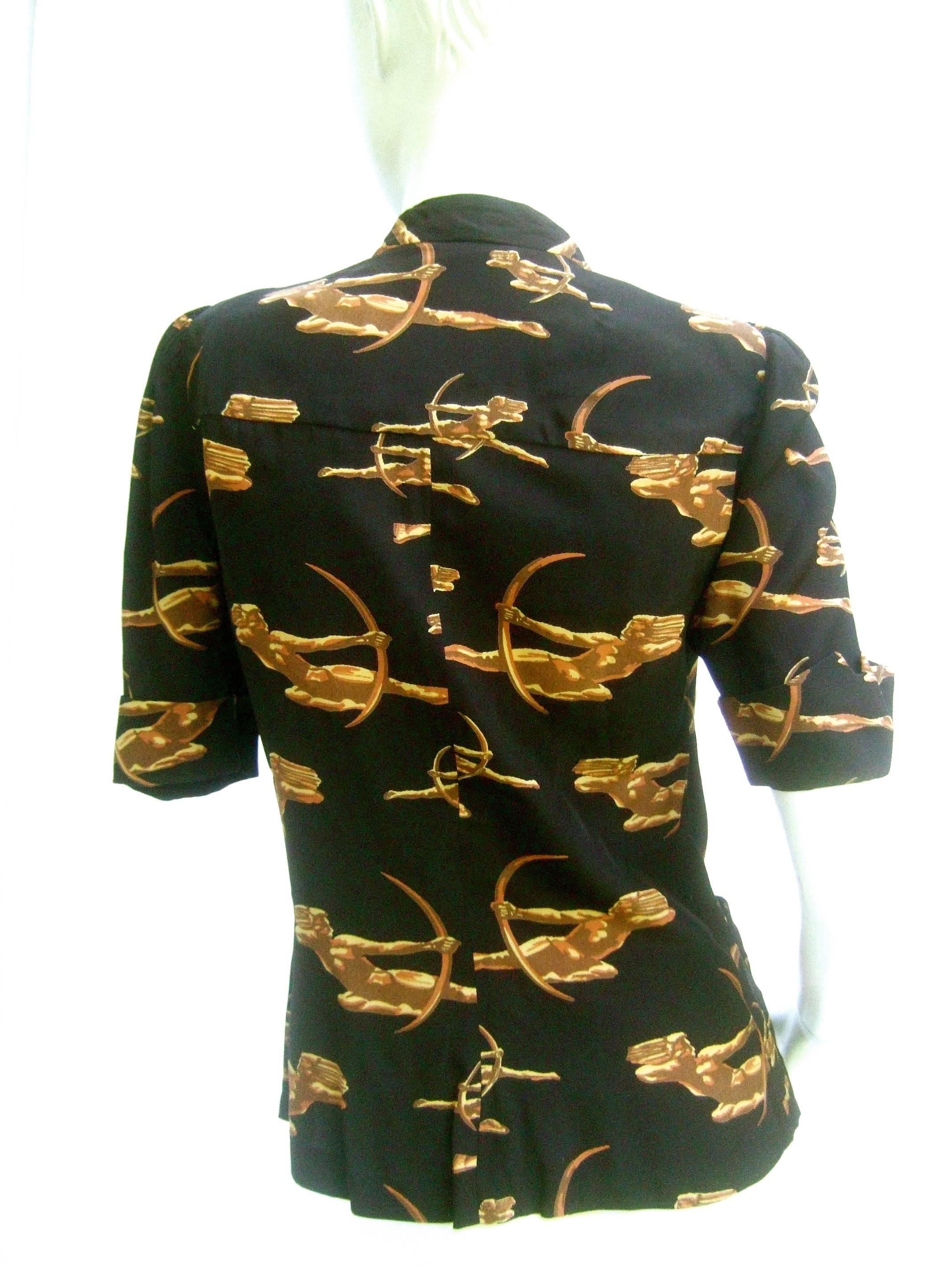 Biba Blouse Printed With Classical Archers. Late 1960's. 4