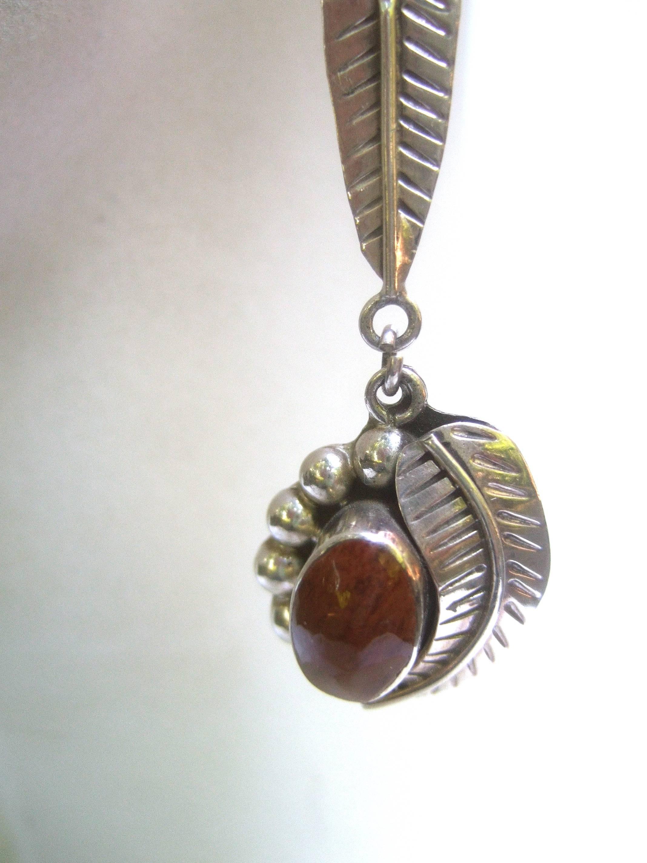 Women's Sterling Artisan Mexican Statement Earrings ca 1980s For Sale