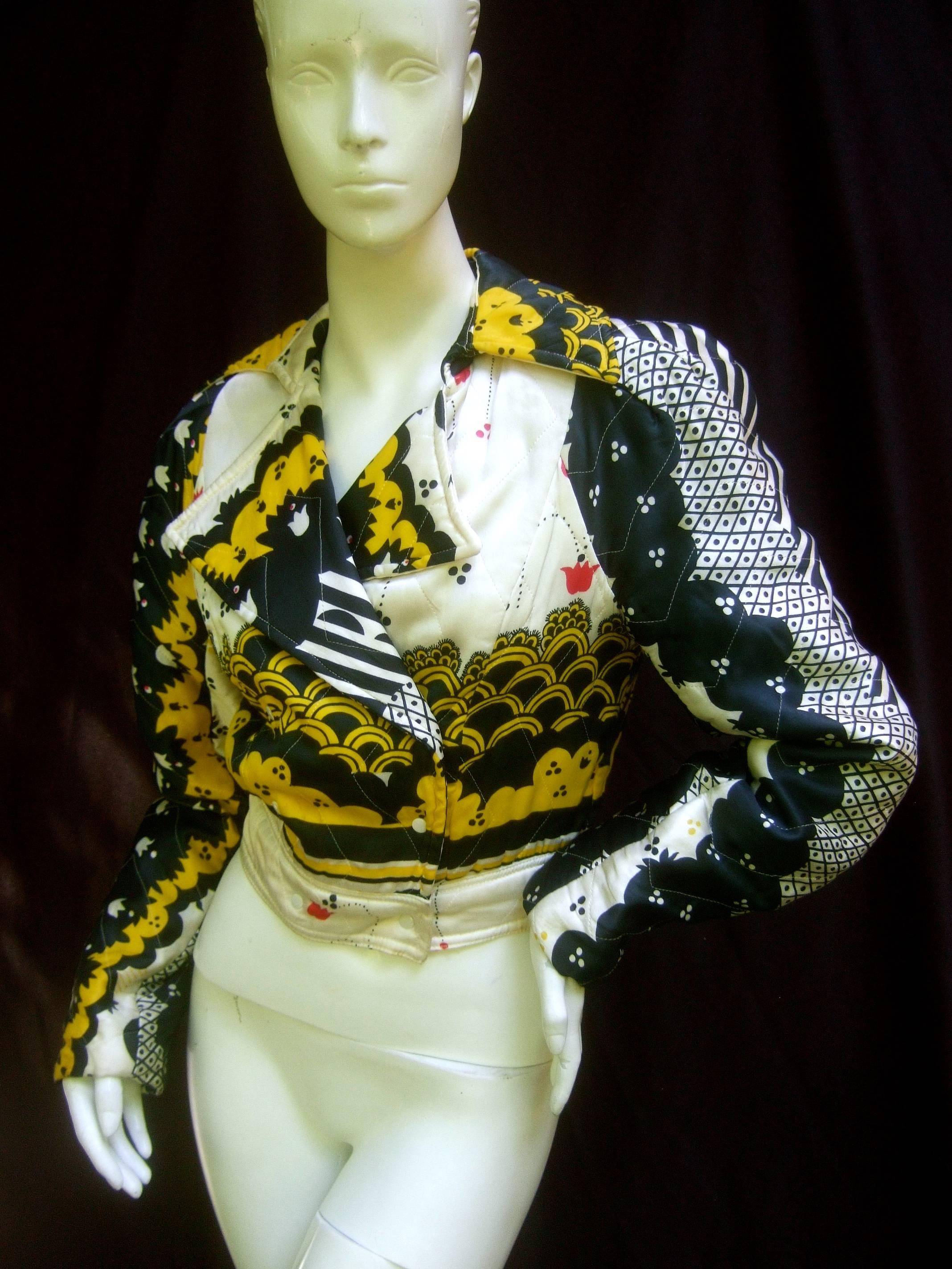 Important Ossie Clark Couture Satin Quilted Jacket. Late 1960's. 3