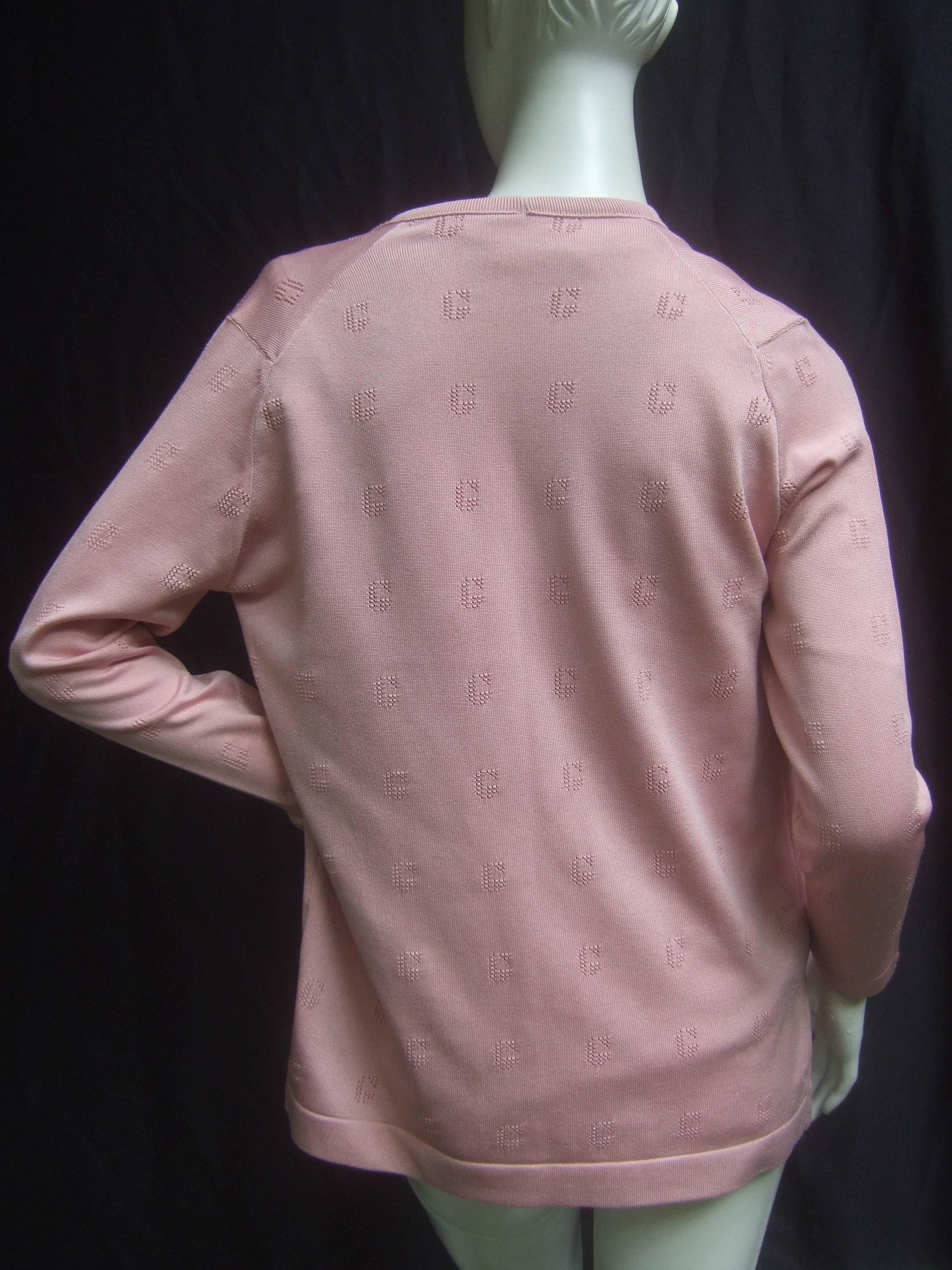 Givenchy Mauve Pink Logo Knit Twin Set ca 1970s  4