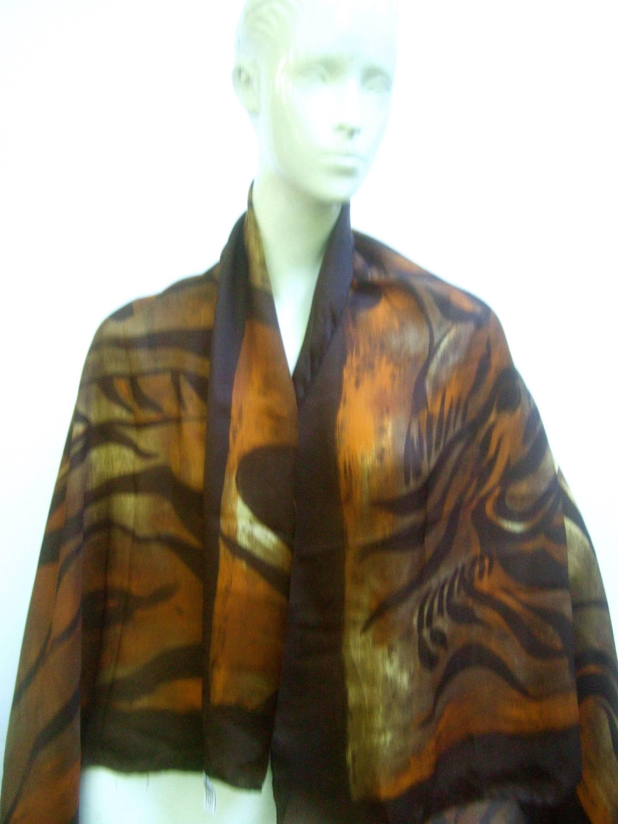 Saint Laurent Rive Gauche Massive Silk Jungle Print Shawl Wrap ca 1990s 4