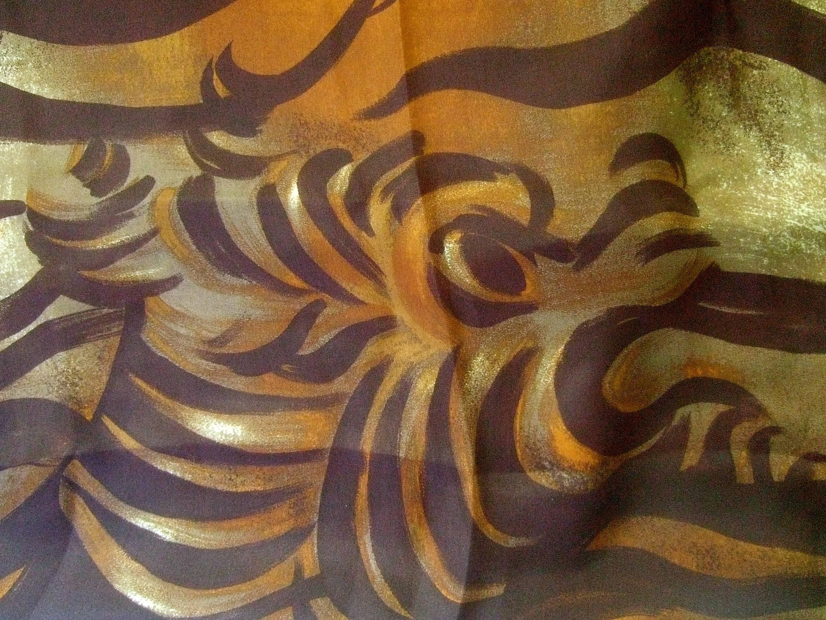 Women's or Men's Saint Laurent Rive Gauche Massive Silk Jungle Print Shawl Wrap ca 1990s