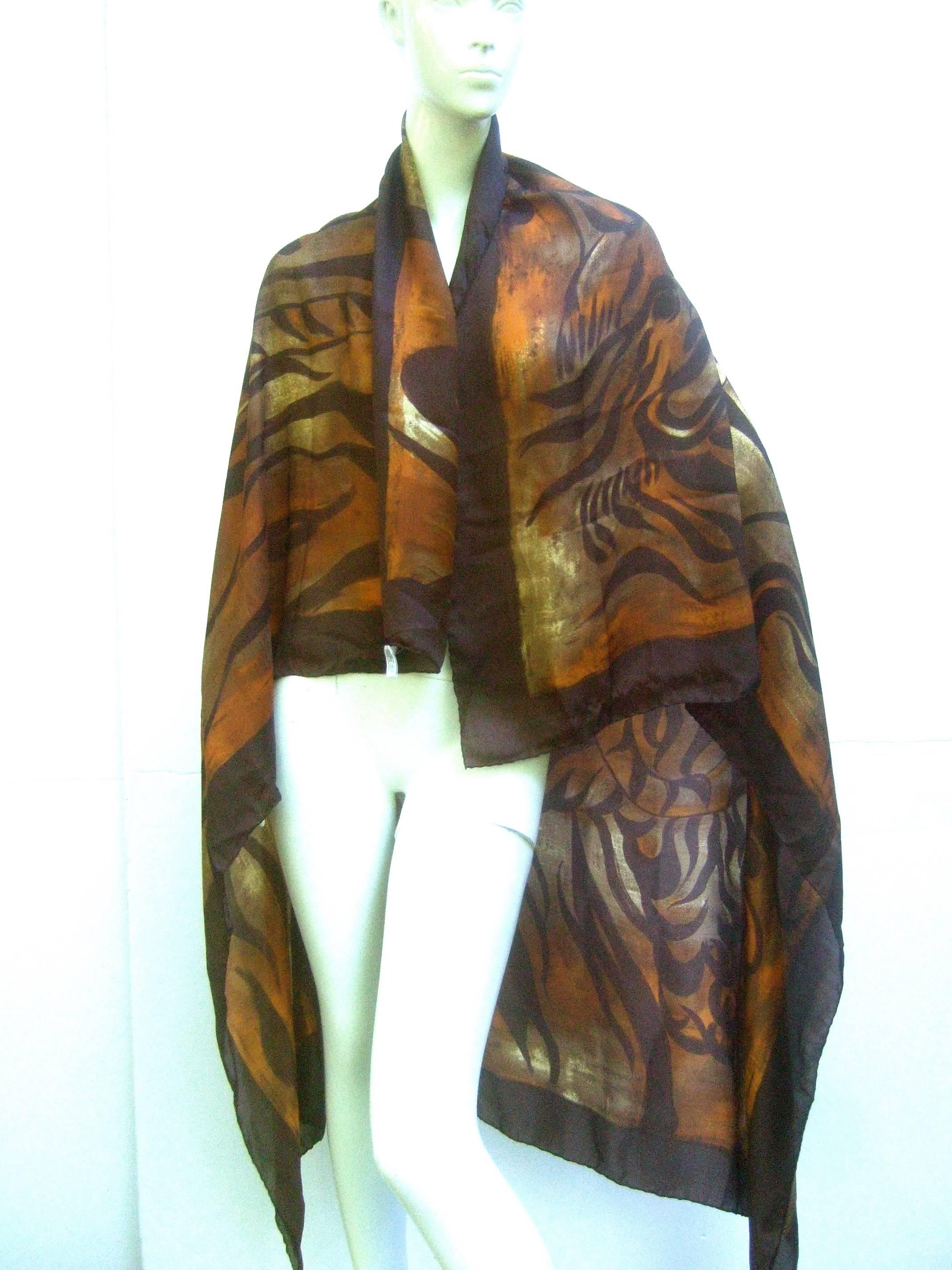 Saint Laurent Rive Gauche Massive Silk Jungle Print Shawl Wrap ca 1990s 2