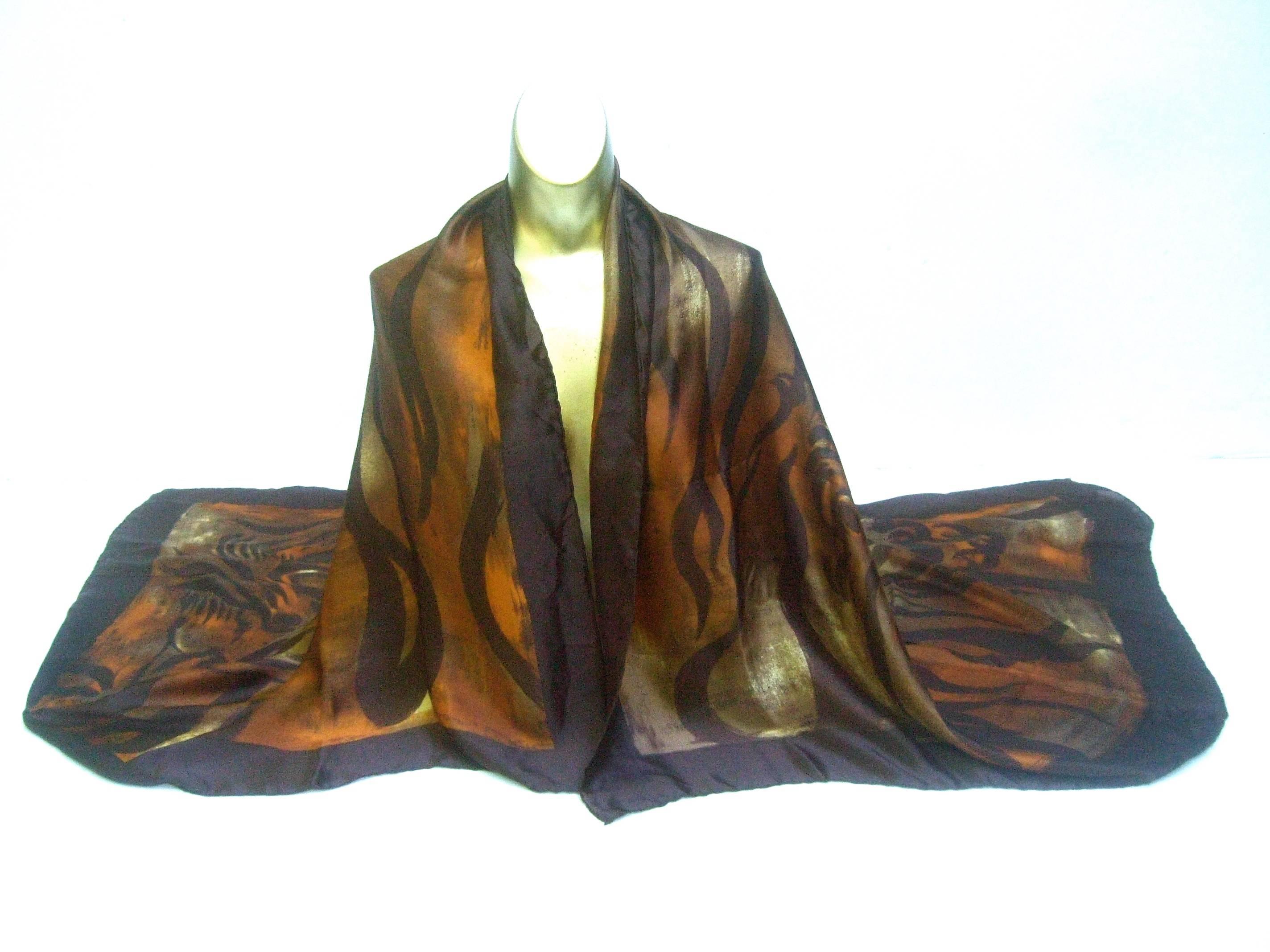 Saint Laurent Rive Gauche Massive Silk Jungle Print Shawl Wrap ca 1990s 3