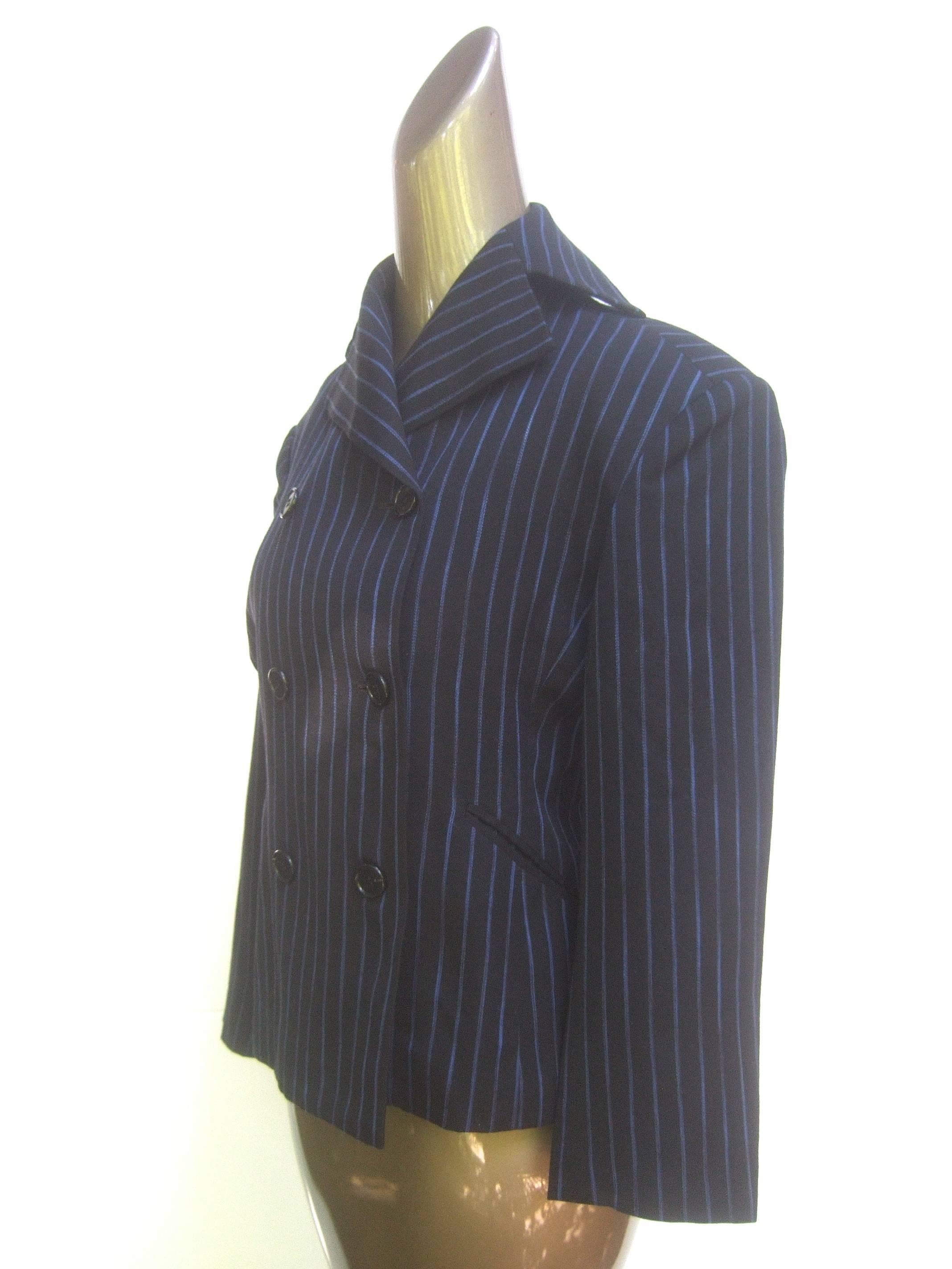 Issey Miyake Women's Pin Striped Double Breasted Wool Jacket ca 1990 For Sale 1