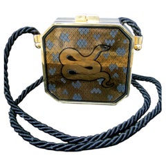 Italian Avant-garde Gilt Metal Serpent Design Minaudiere' Evening Bag c 1970s