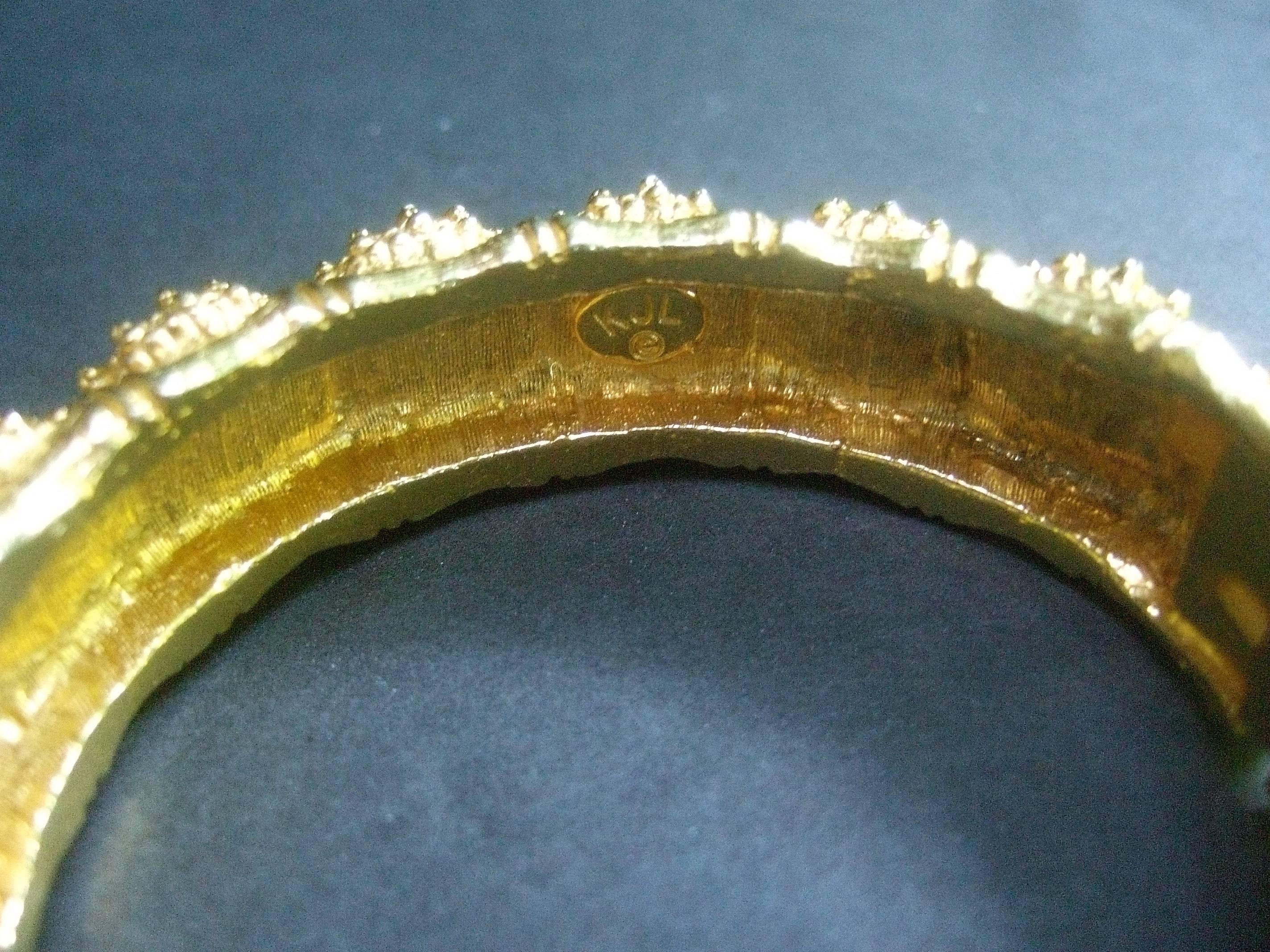 Ken Lane Bernsteinglas-Cabochon-Armband aus vergoldetem Metall um 1970 im Angebot 6