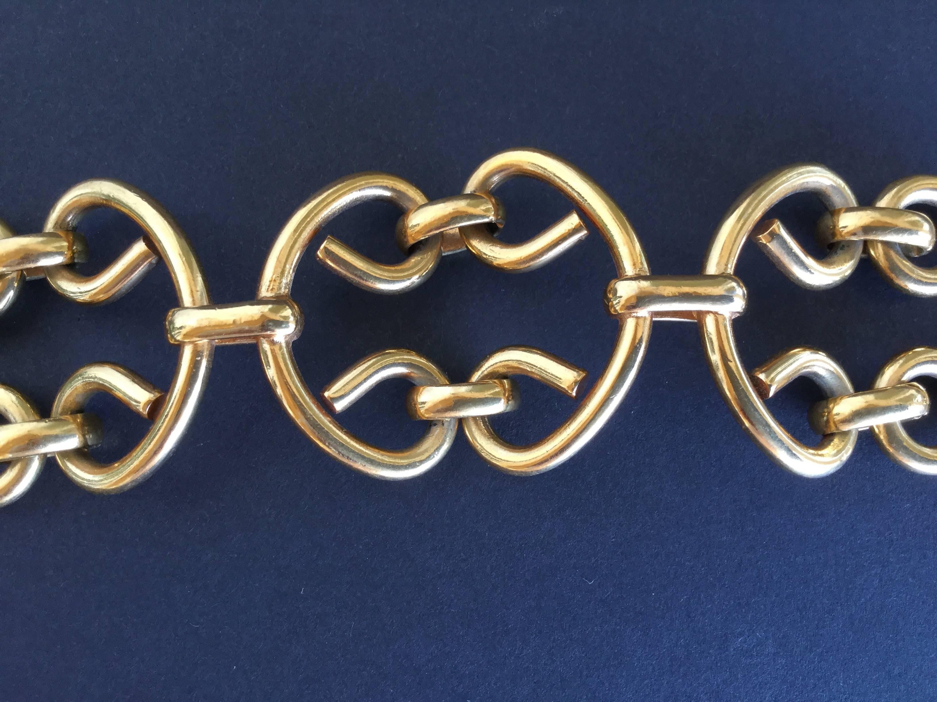 Chanel Chunky Gilt Link Bracelet. 1960's. In Good Condition In University City, MO