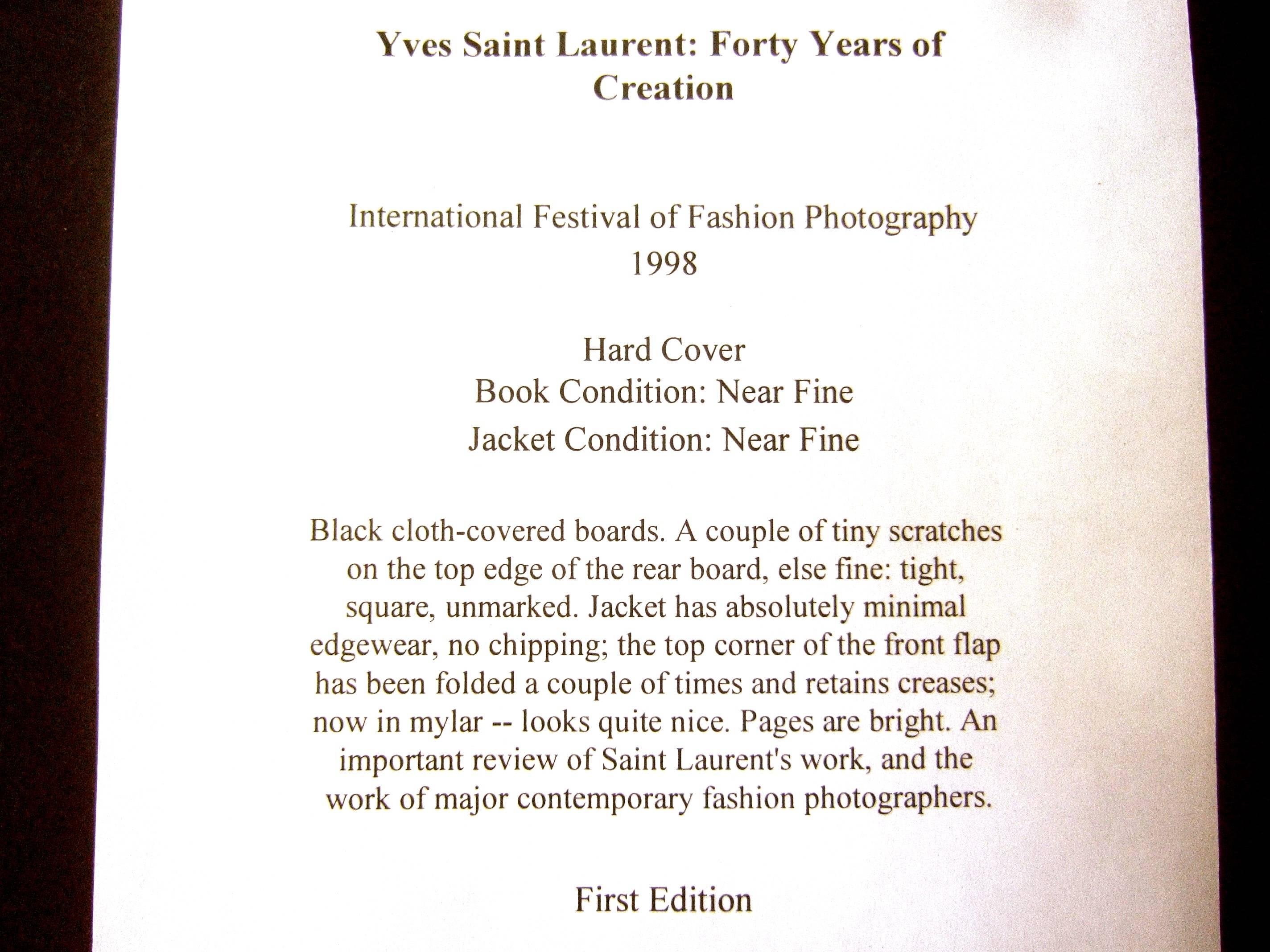 Women's or Men's Yves Saint Laurent Rare First Edition Hard Cover Book Forty Years of Creation 
